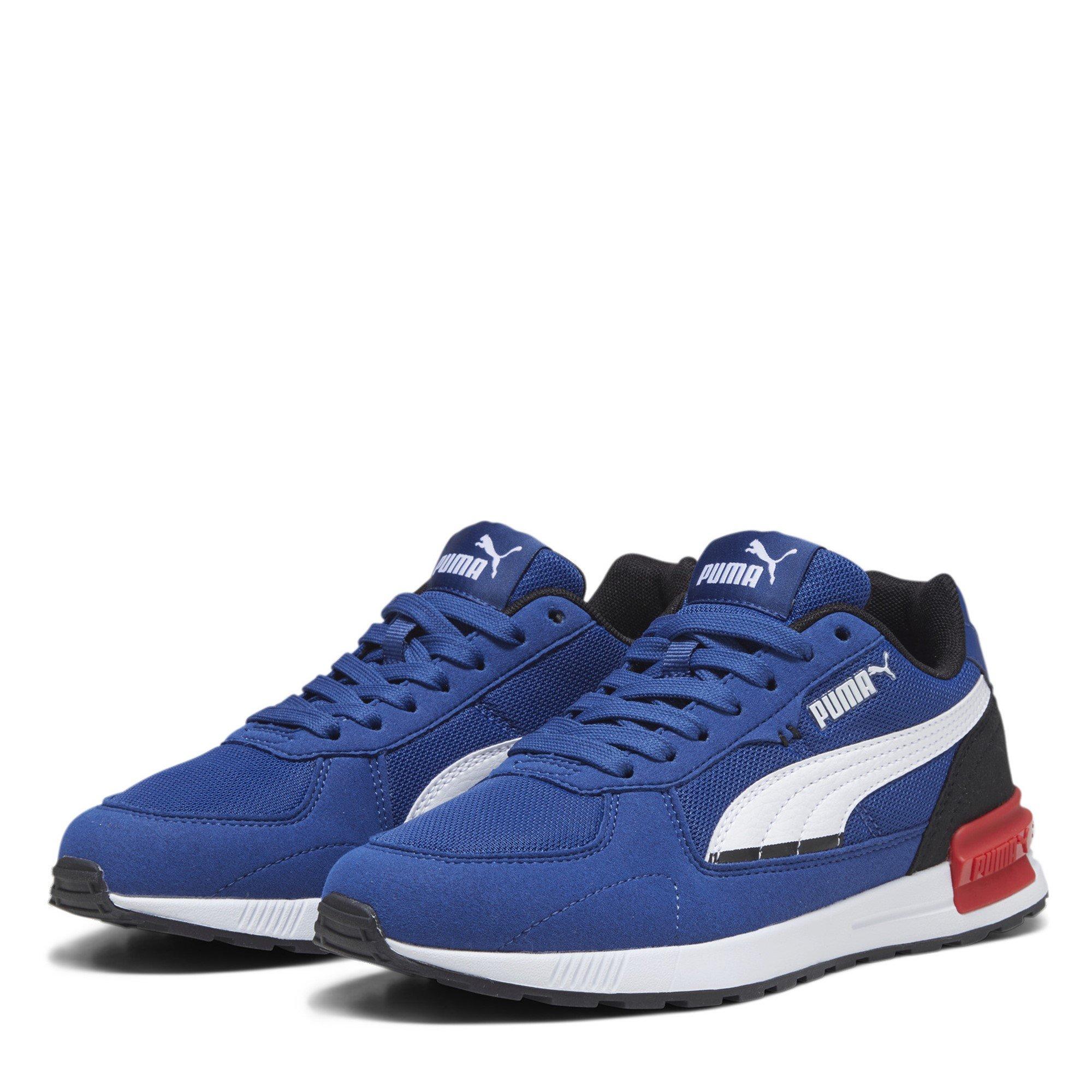 Puma Boys Kids' Graviton Low-Top Trainers - Blue/Wht/Blk - 3 (35.5)