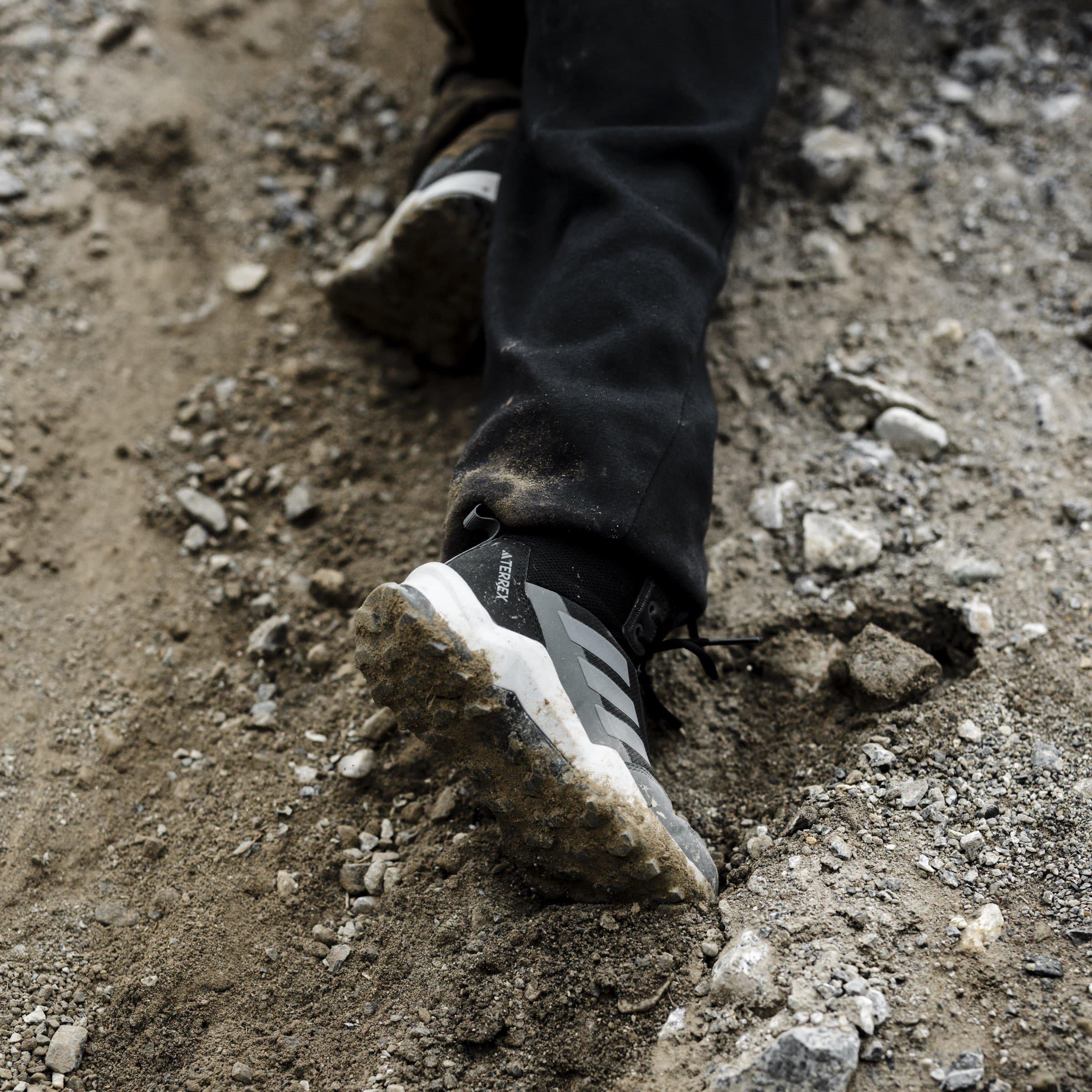 Black/Grfu/Gy - adidas - Terrex Ax4r Mid K Hiking Non Waterproof Hiking Shoes - 11