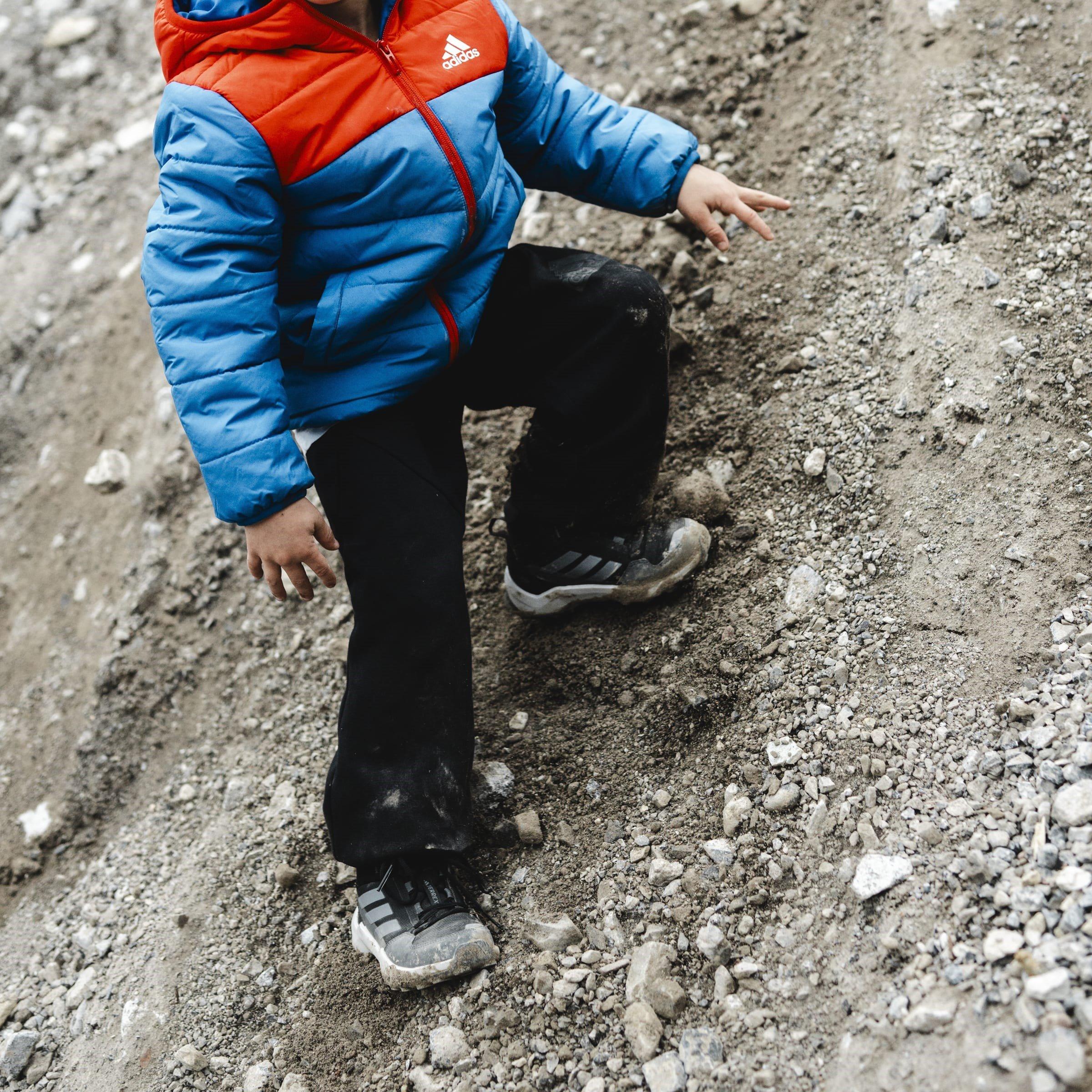 Black/Grfu/Gy - adidas - Terrex Ax4r Mid K Hiking Non Waterproof Hiking Shoes - 12