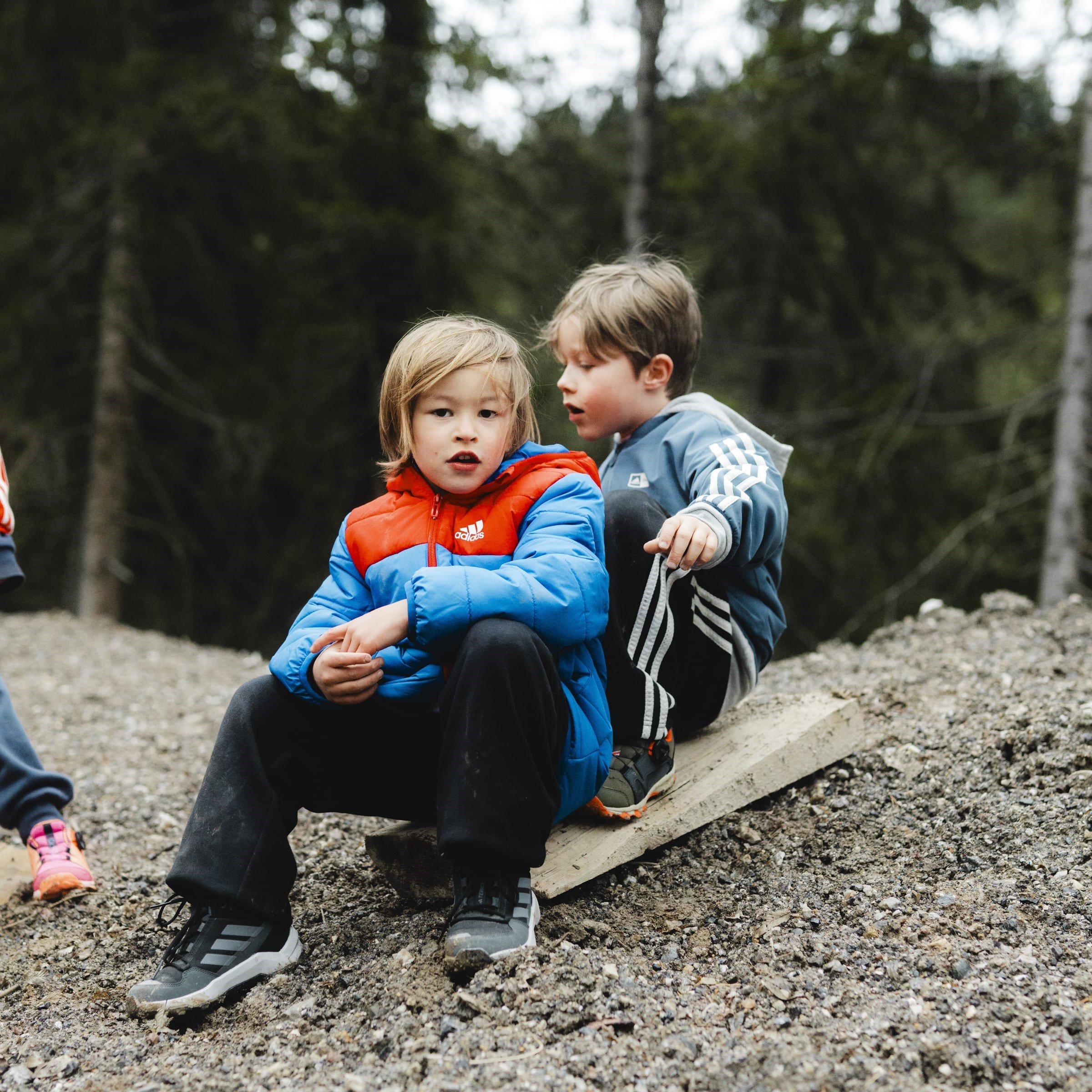 Black/Grfu/Gy - adidas - Terrex Ax4r Mid K Hiking Non Waterproof Hiking Shoes - 14