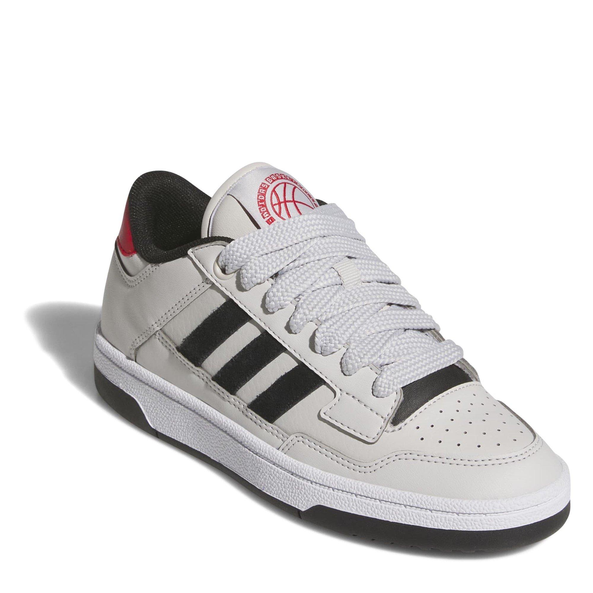 Grey/Blk/Red - adidas - Rapid Court Low Shoes Juniors - 3