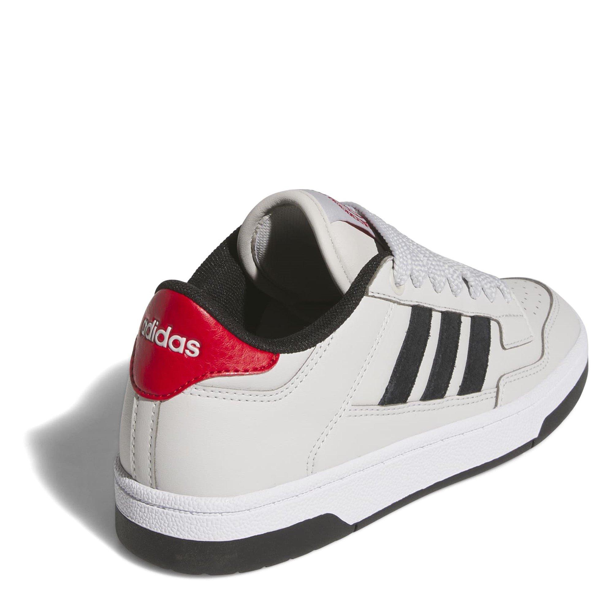 Grey/Blk/Red - adidas - Rapid Court Low Shoes Juniors - 4
