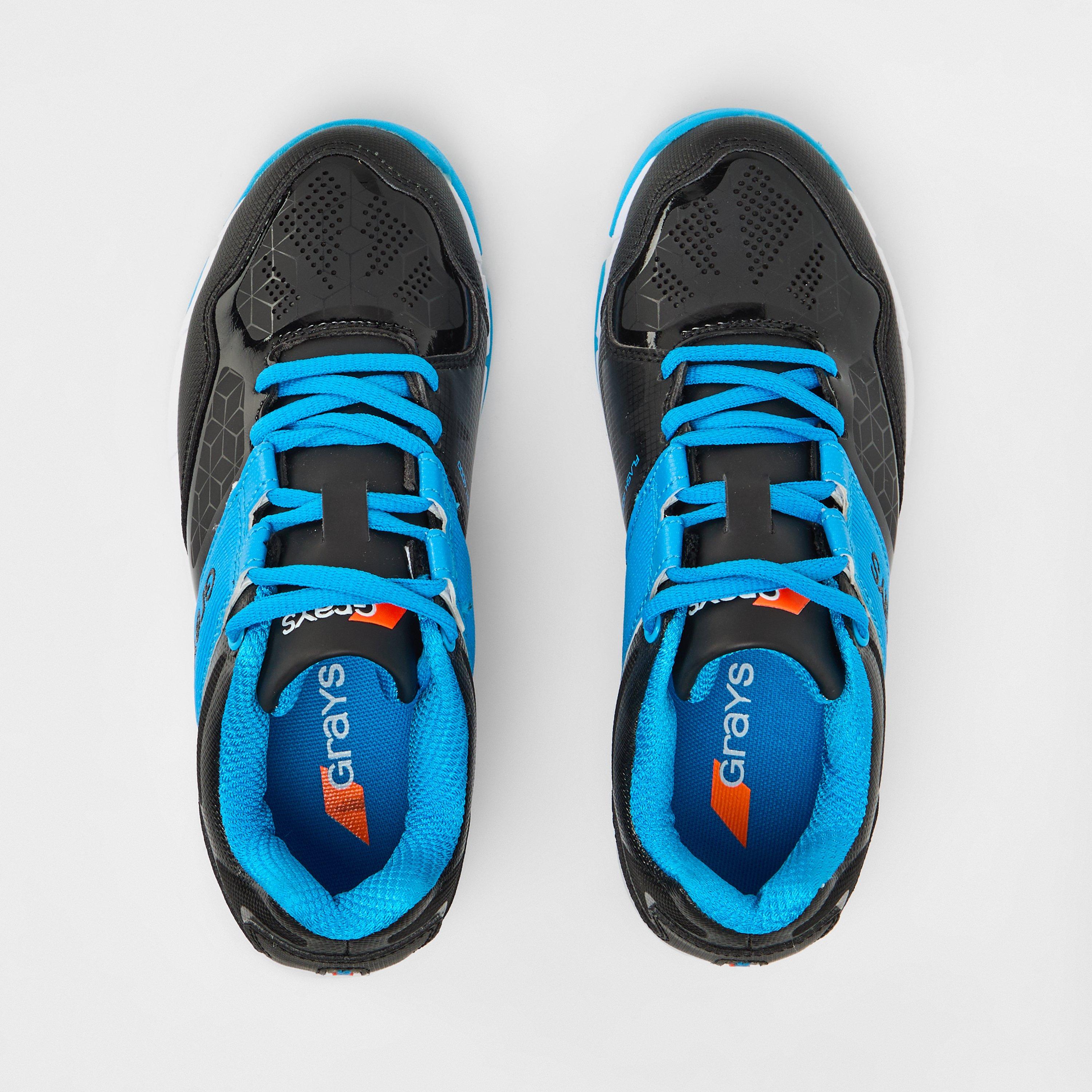 Blk/Blu - Grays Hockey - Unisex Kids' Flash Astro Hockey Shoes - 4