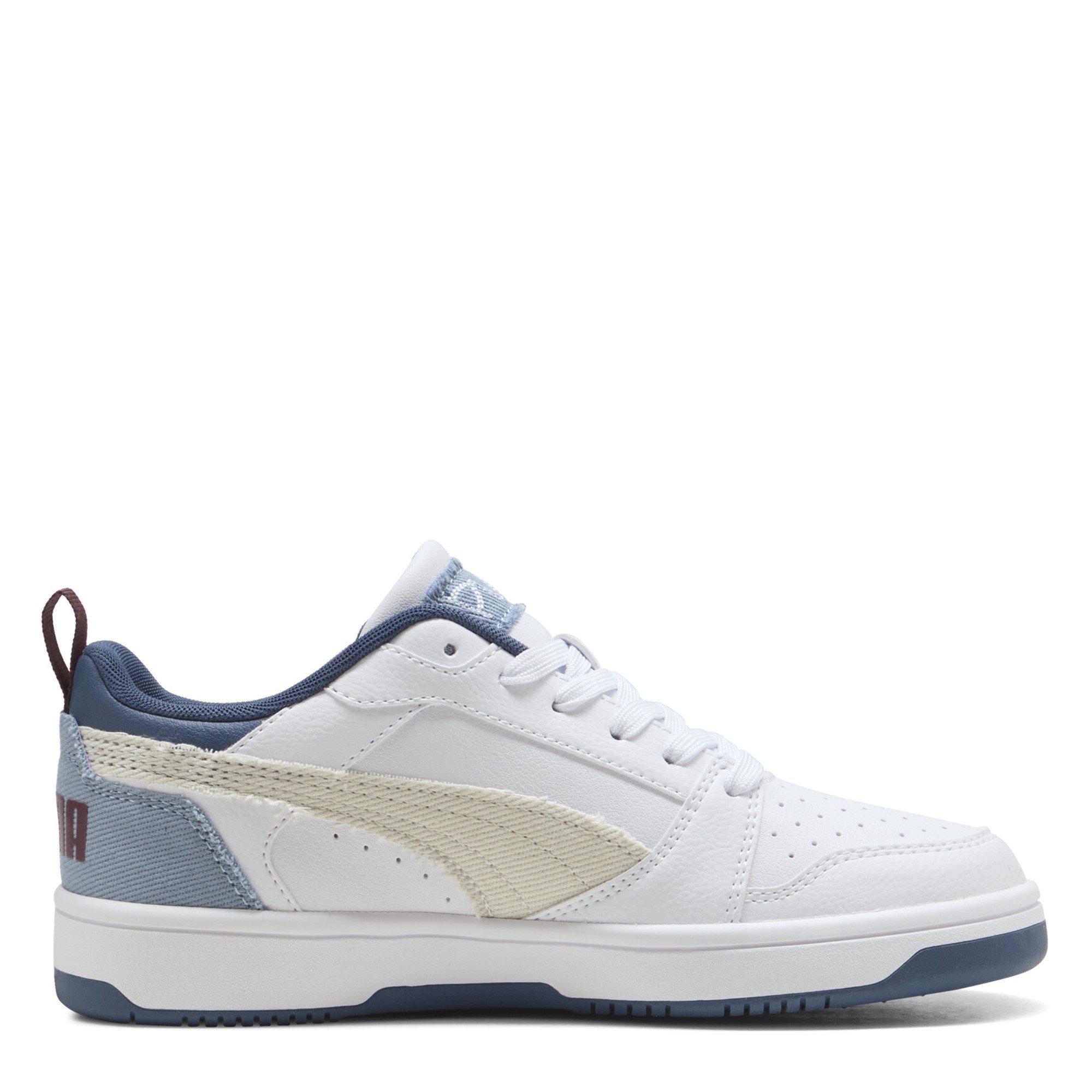 White/Gray/Blue - Puma - Rebound V6 Juniors Shoes - 4