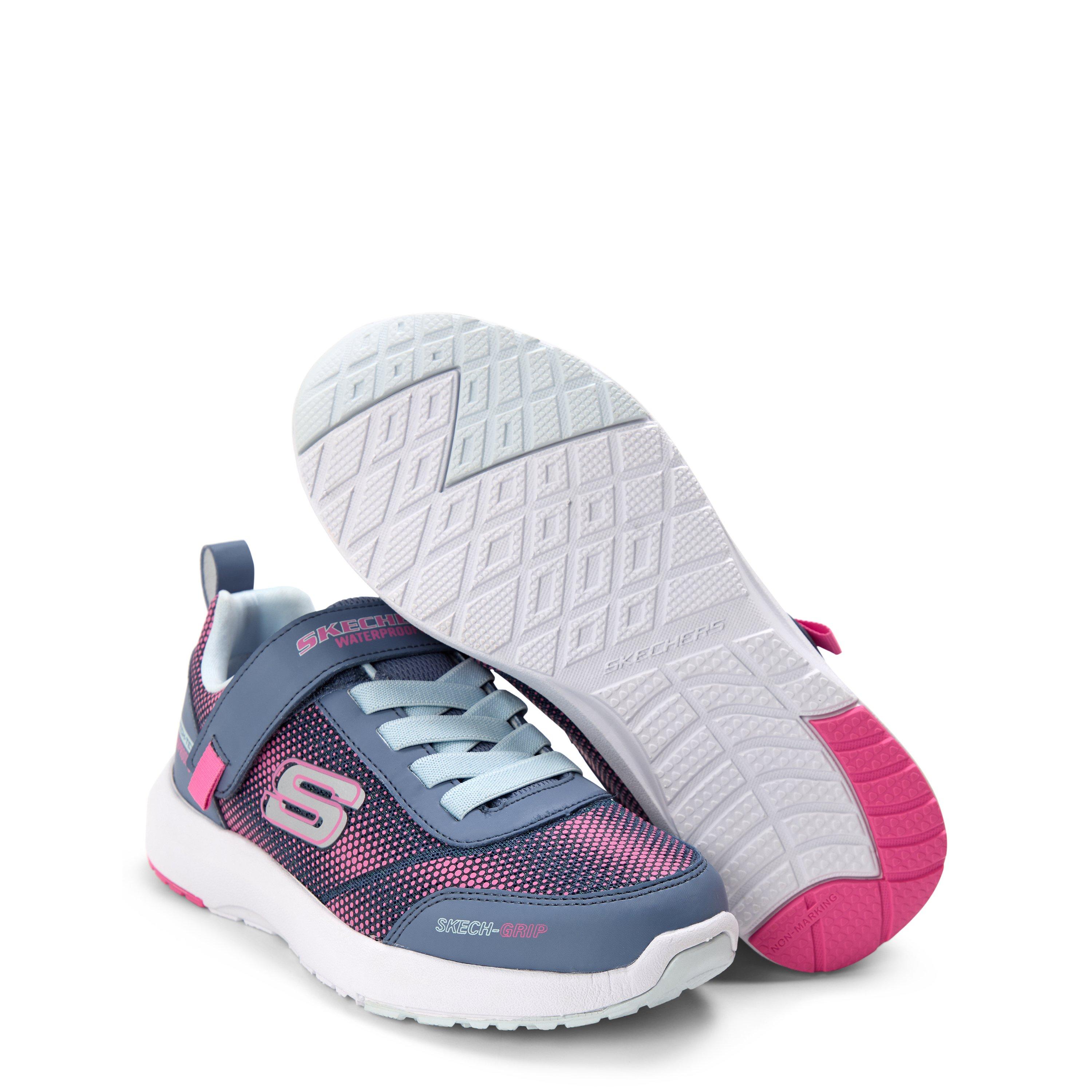 Charcoal/Pink - Skechers - Dynamic Tread - Journey Time Slip On Trainers Unisex Kids - 3