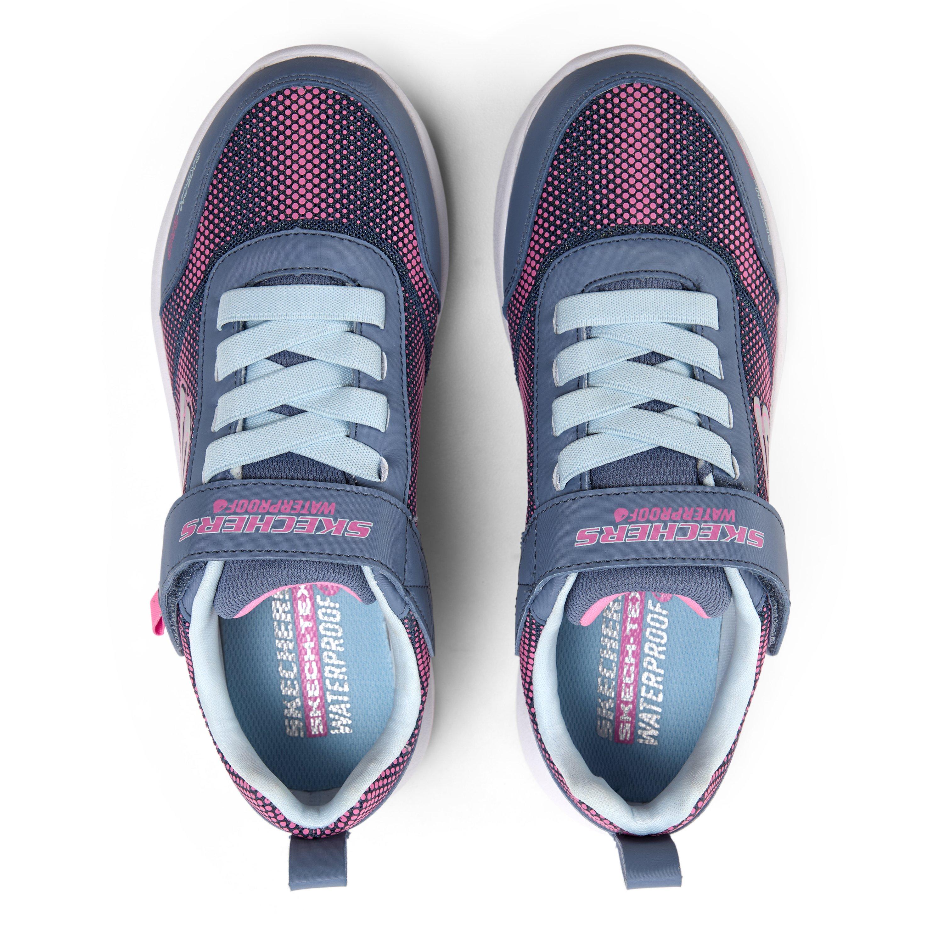 Charcoal/Pink - Skechers - Dynamic Tread - Journey Time Slip On Trainers Unisex Kids - 4