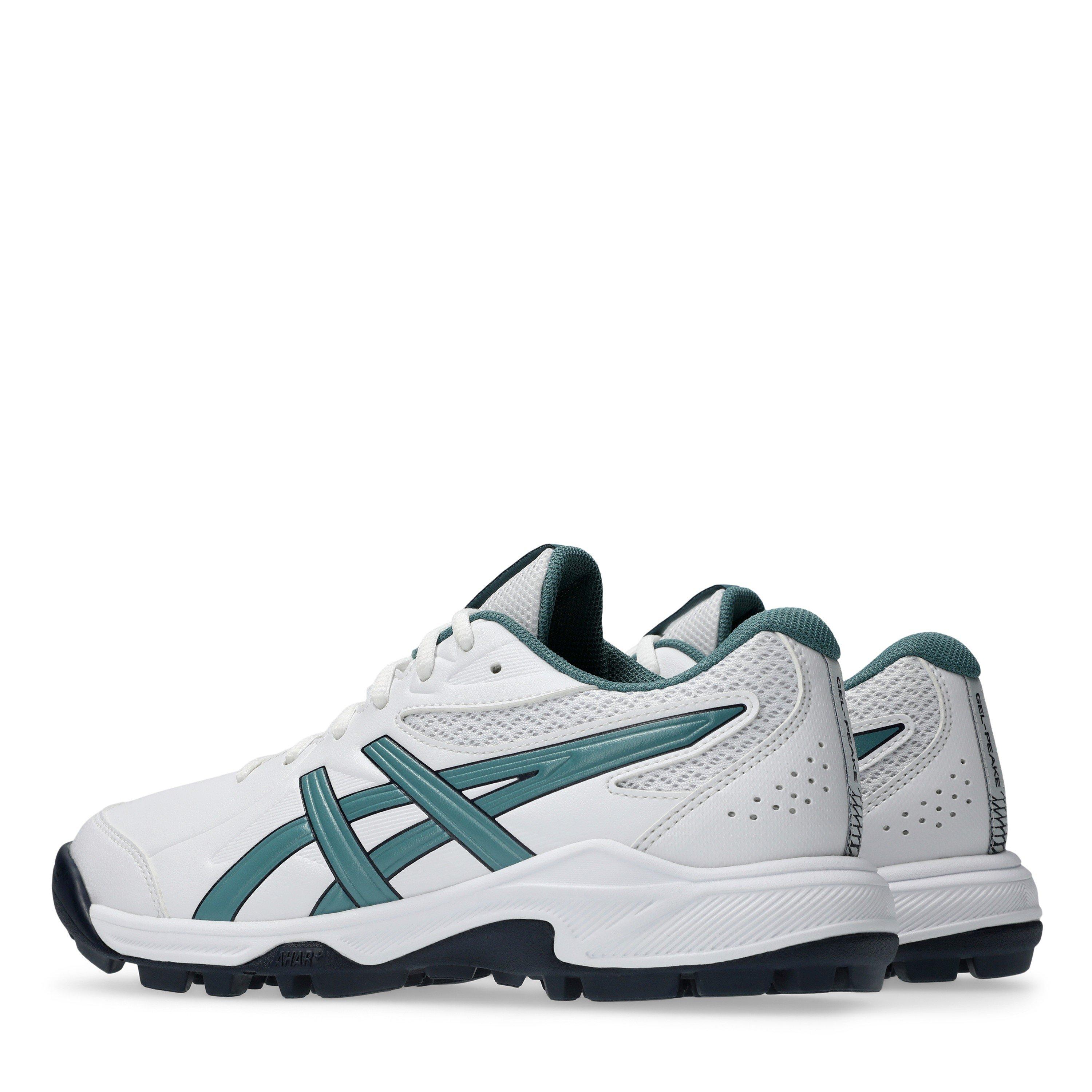 White/Fggy Teal - Asics - GEL-PEAKE 3 GS Kids Hockey Shoe - 5