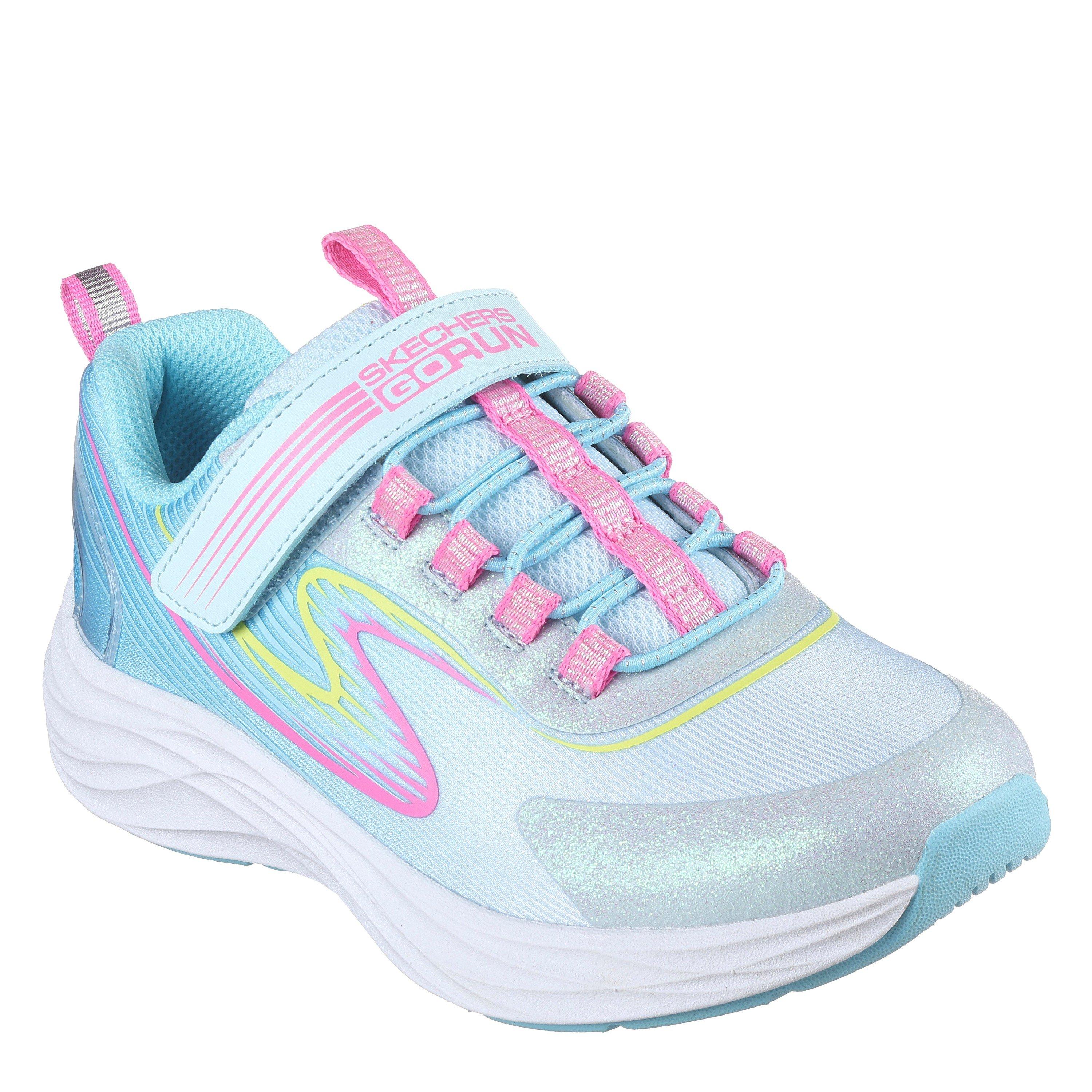 Blau/Multi - Skechers - Bungee And Strap Glitter Mesh Sneak Slip On Runners Unisex Kids - 1