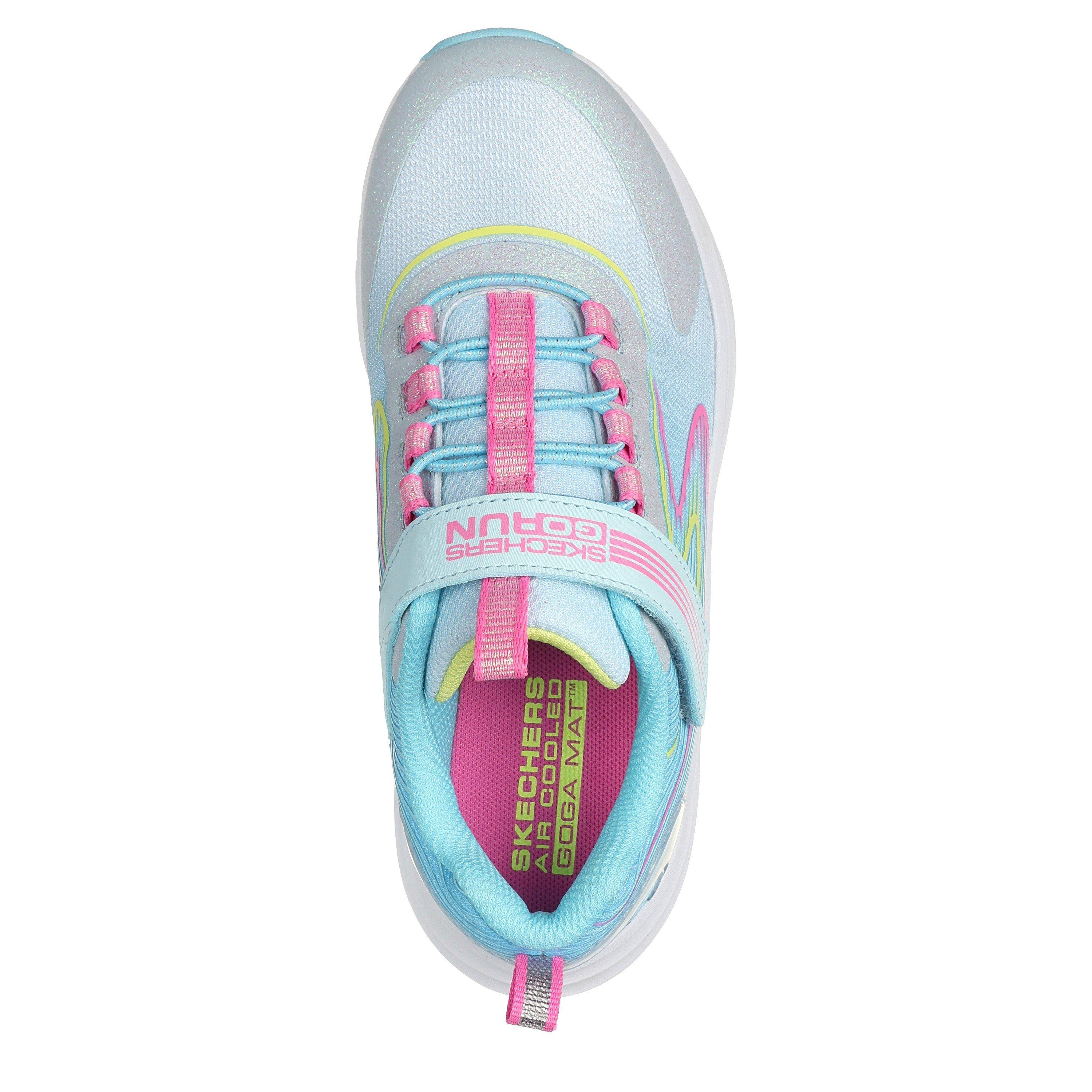 Blau/Multi - Skechers - Bungee And Strap Glitter Mesh Sneak Slip On Runners Unisex Kids - 5