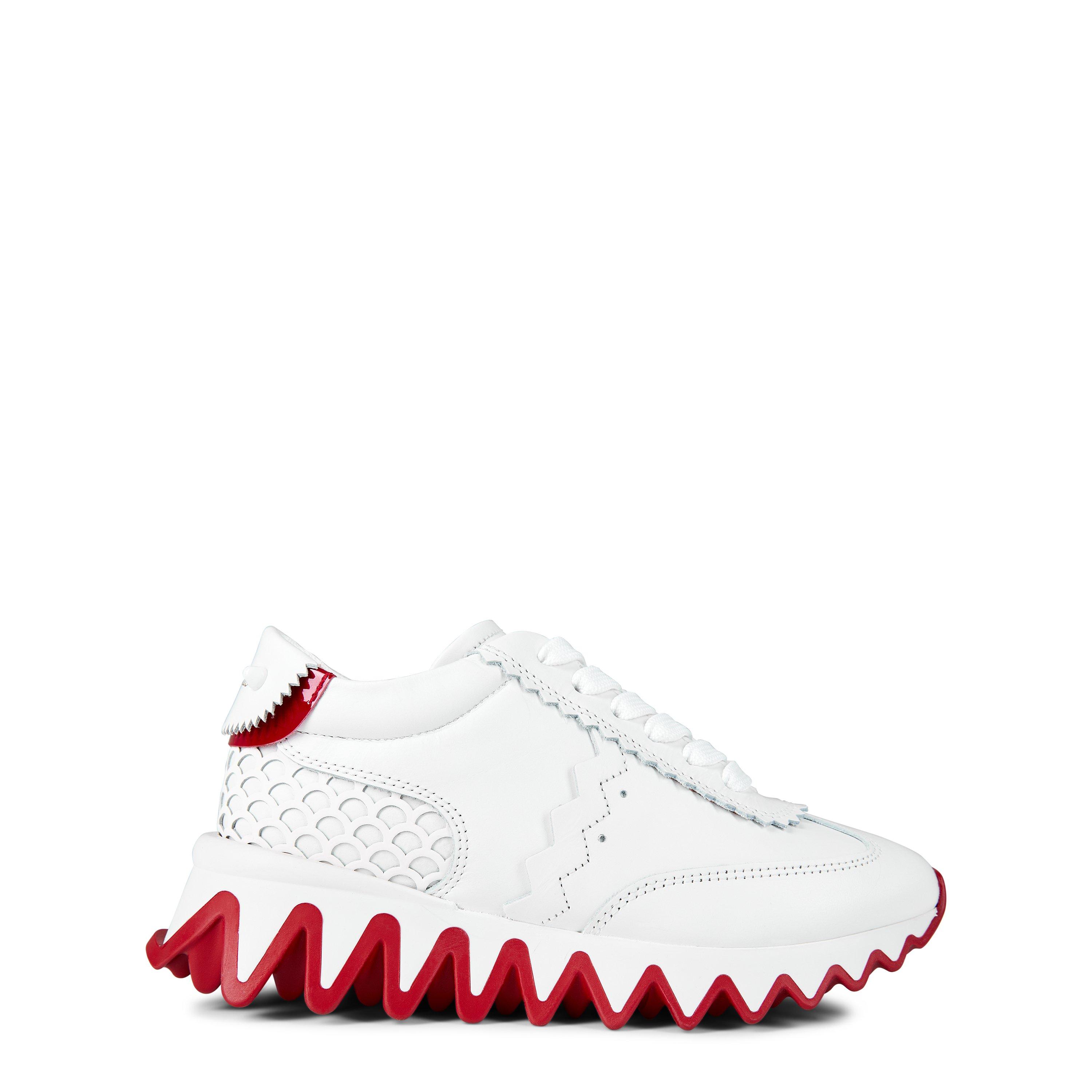 White W222 - Christian Louboutin - Infants' Mini Shark Leather Trainers - 1
