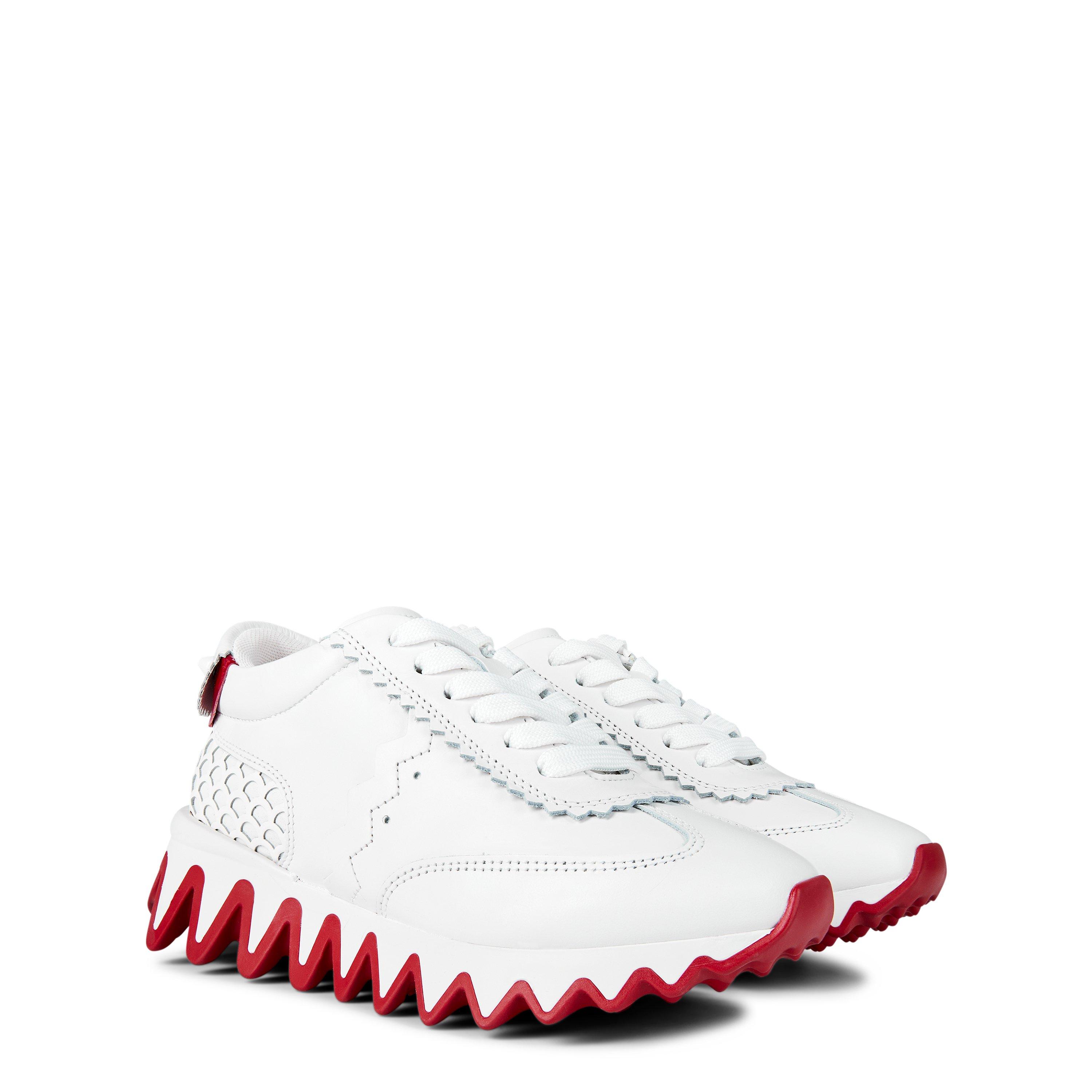 White W222 - Christian Louboutin - Infants' Mini Shark Leather Trainers - 3