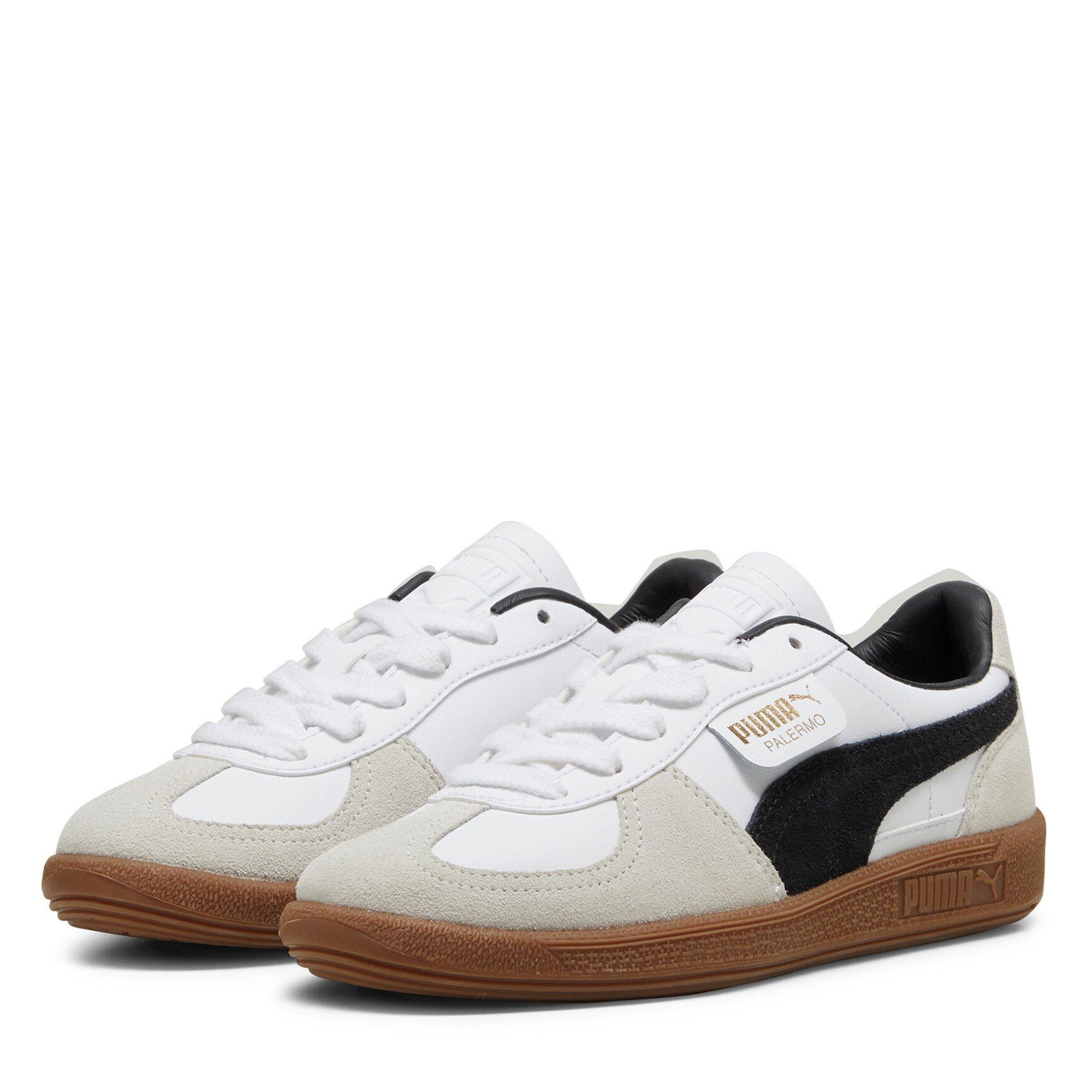 Puma Boys Palermo Leather Jr Low-Top Trainers - White/Gum - 5.5 (38.5)