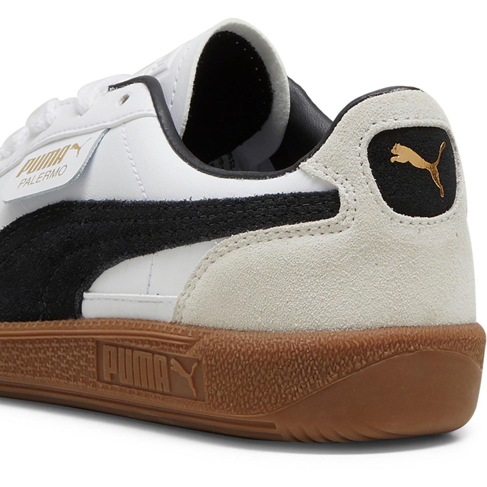 White/Gum - Puma - Palermo Leather Jr Low-Top Trainers Boys - 5