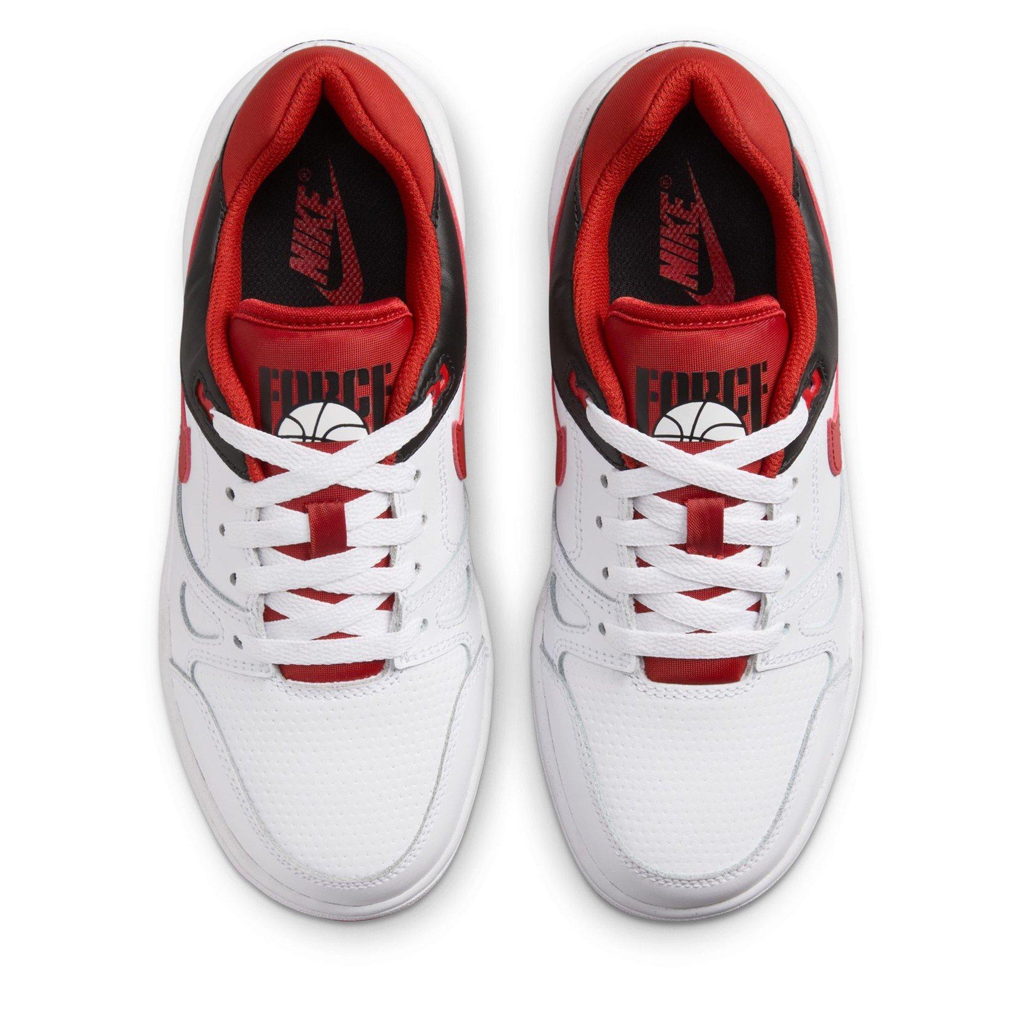 White/Red - Nike - Full Force Low Junior Shoes - 5
