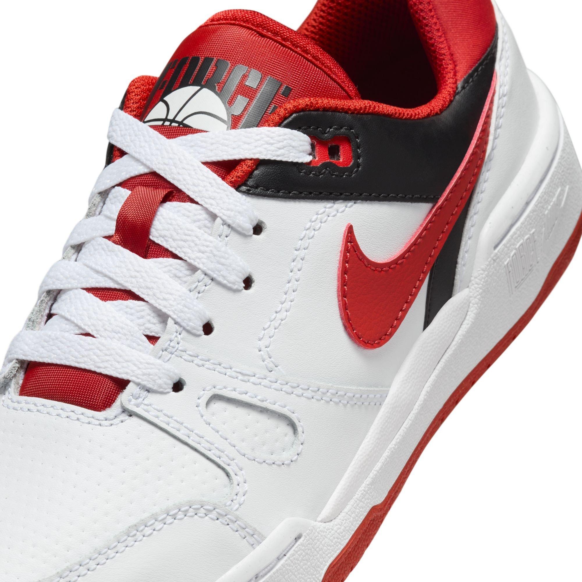 White/Red - Nike - Full Force Low Junior Shoes - 7