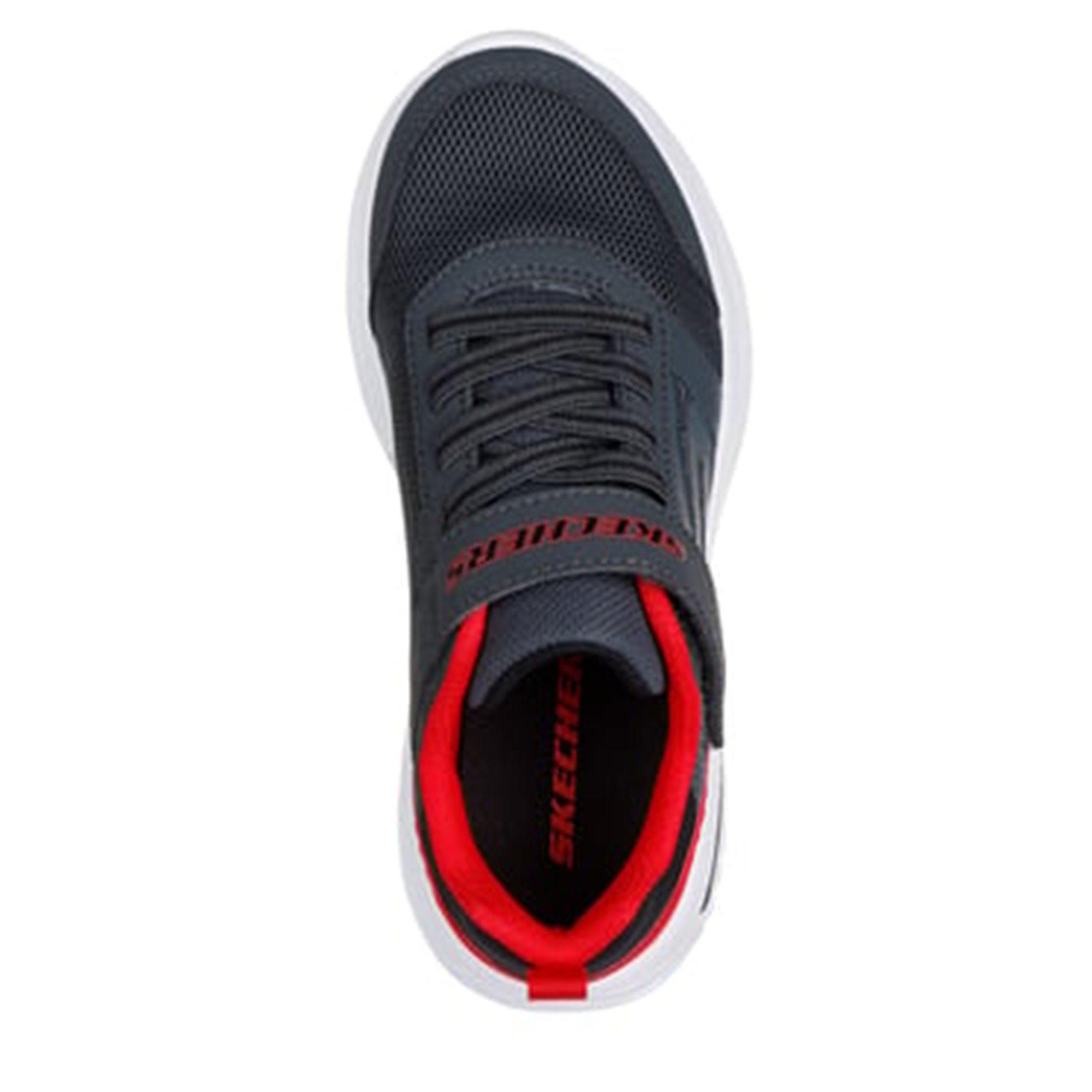 Charcoal/Red - Skechers - Bounder-Tech Slip On Trainers Unisex Kids - 4