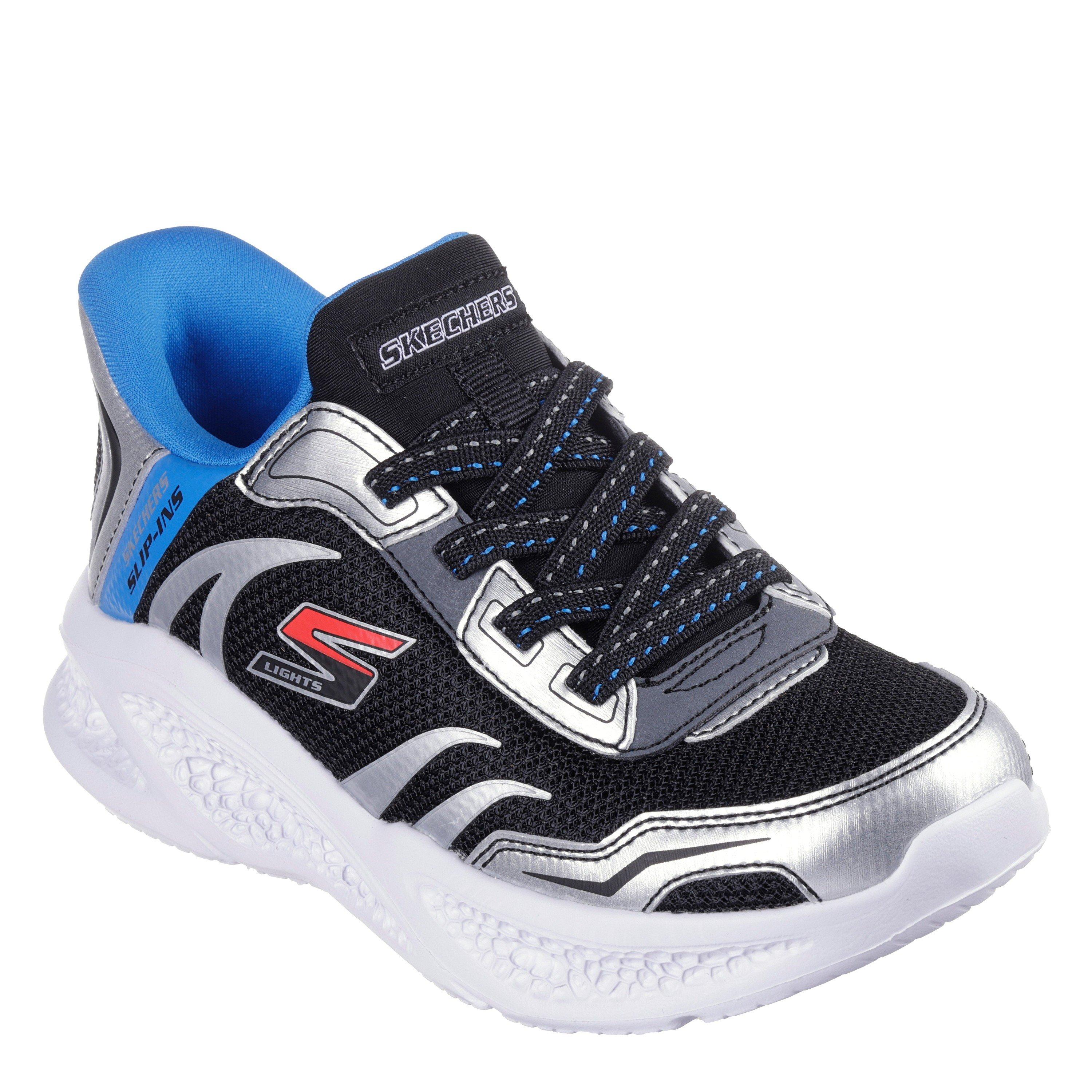 Silver/Black - Skechers - Lighted Slip-Ins Sneaker W Air-Cool Slip On Trainers Unisex Kids - 1