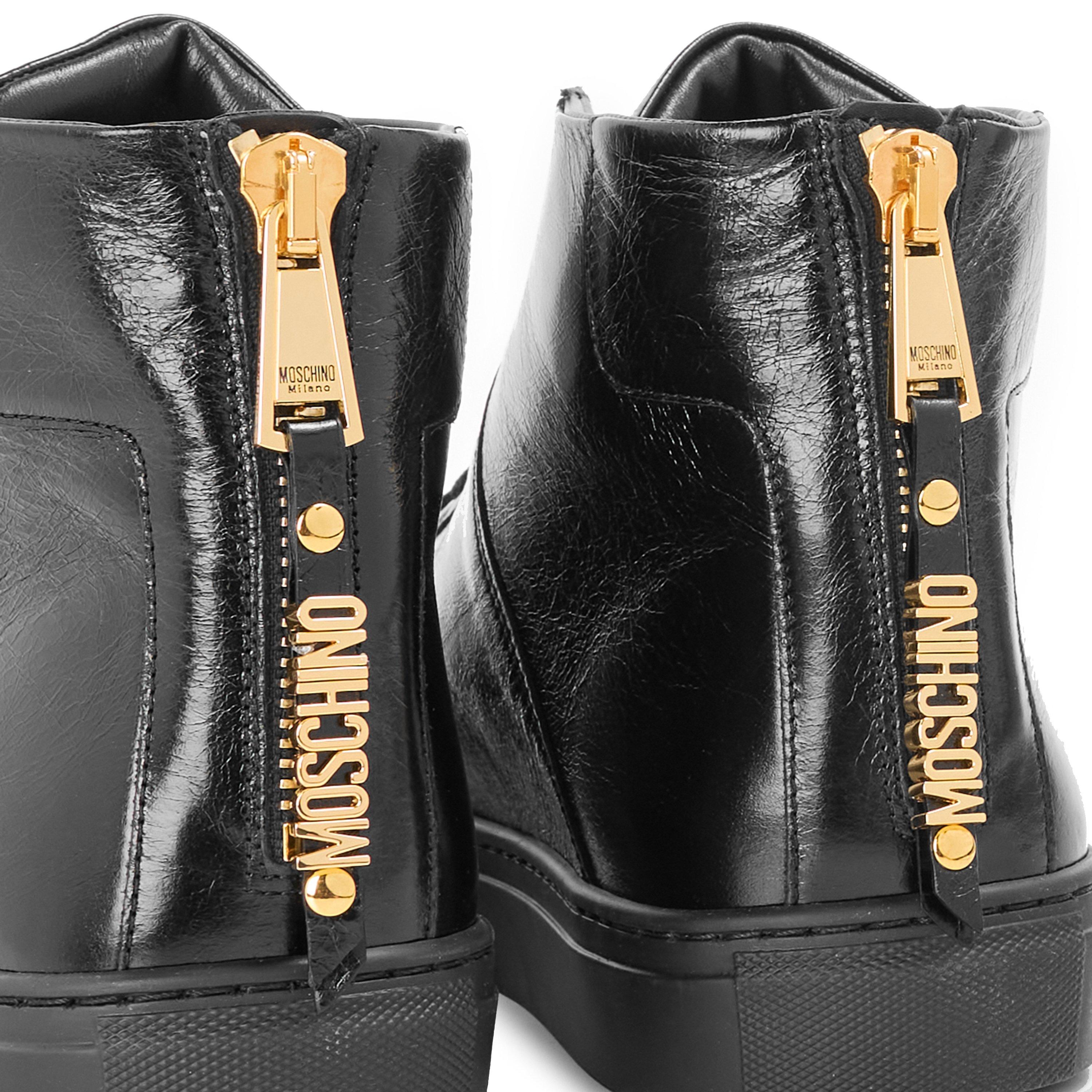 Black - Moschino - Unisex Kids' Court Trainers - 3