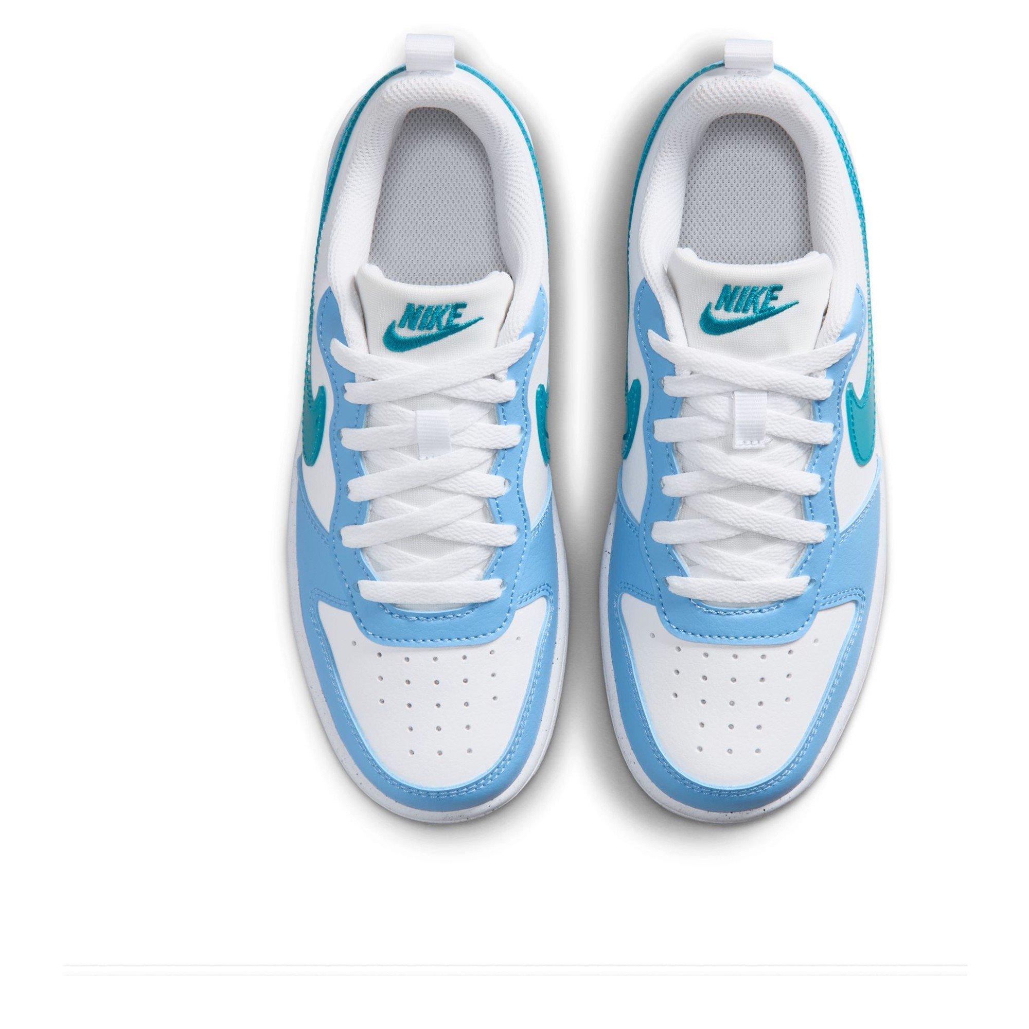 Wht/Energy-Blue - Nike - Kids' Court Borough Low Trainers - 5