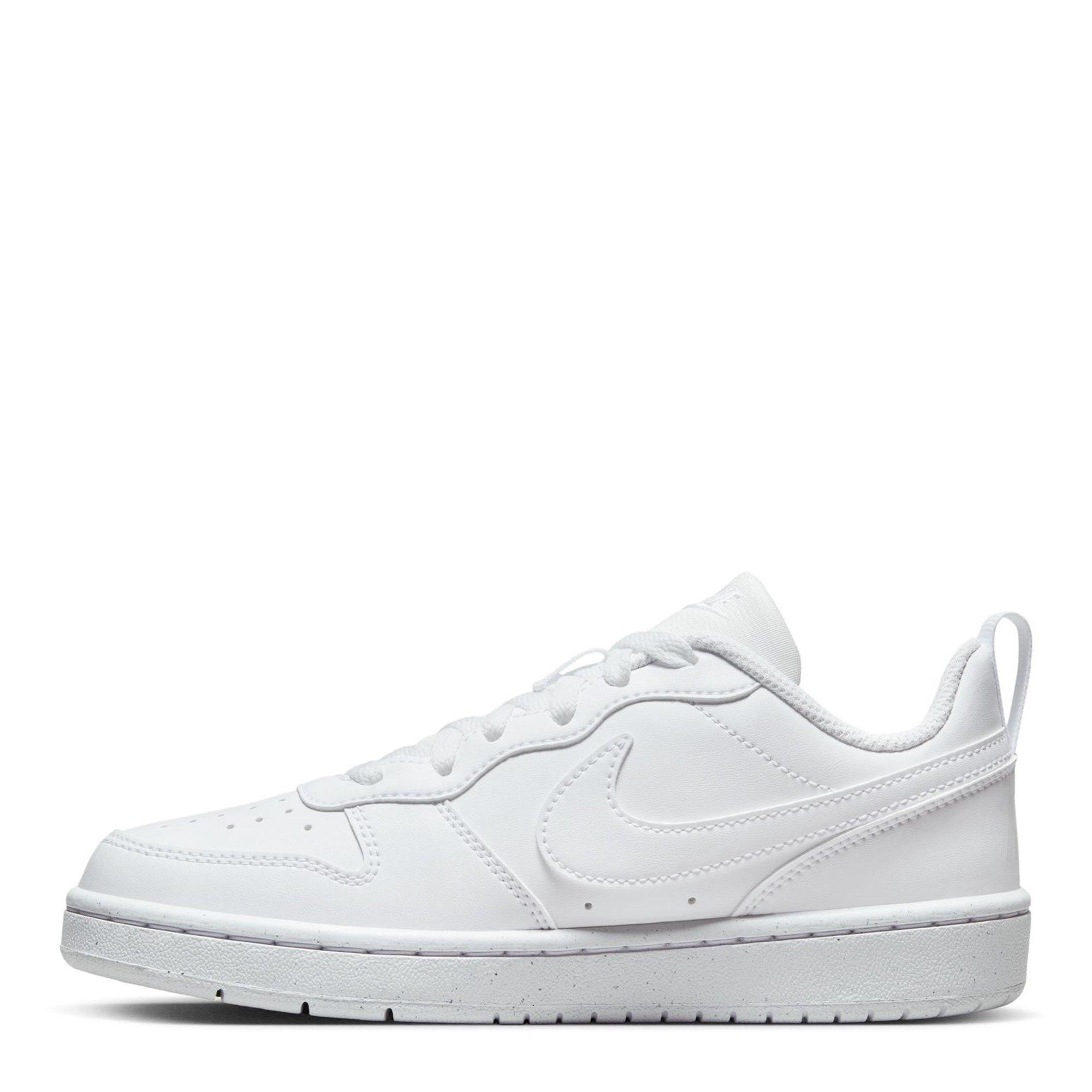 WHITE/WHITE-WHI - Nike - Court Borough Low Recraft Big Kids' Shoes - 2