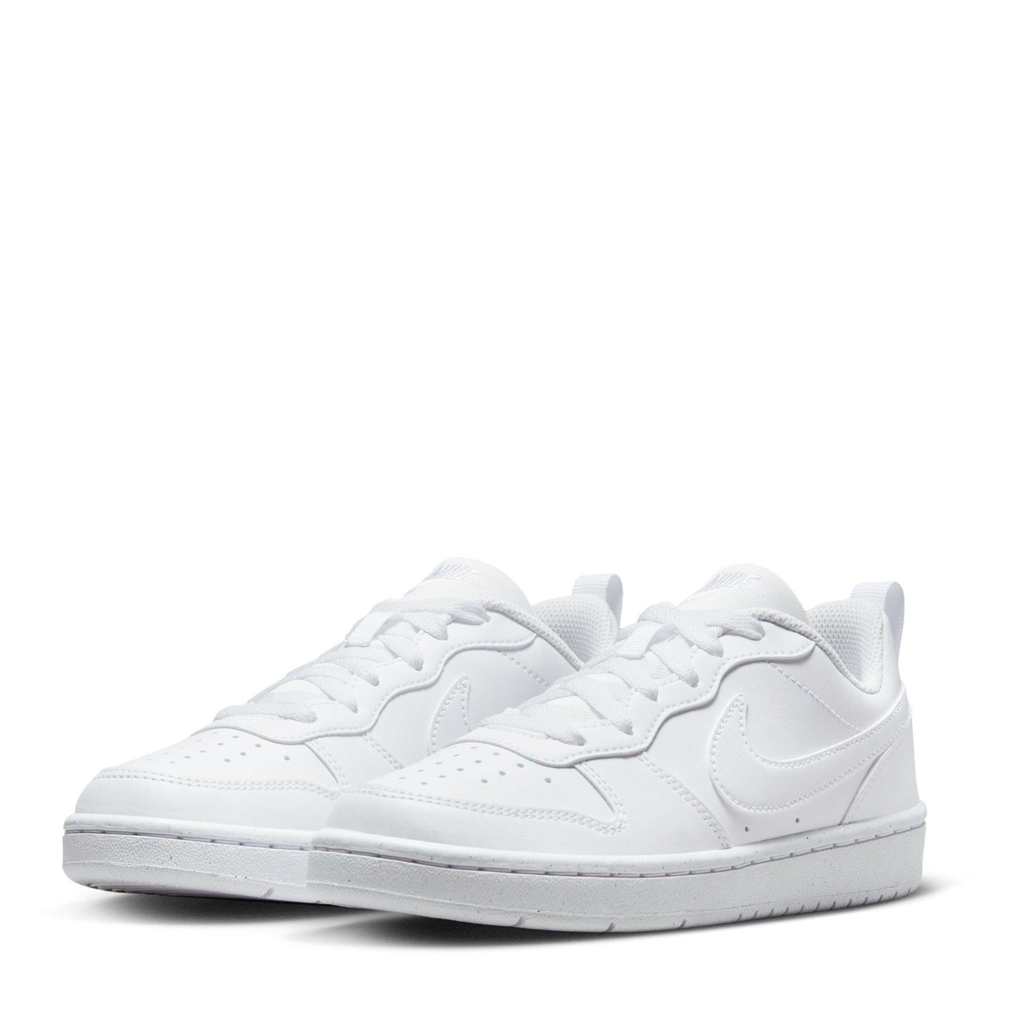 WHITE/WHITE-WHI - Nike - Court Borough Low Recraft Big Kids' Shoes - 3