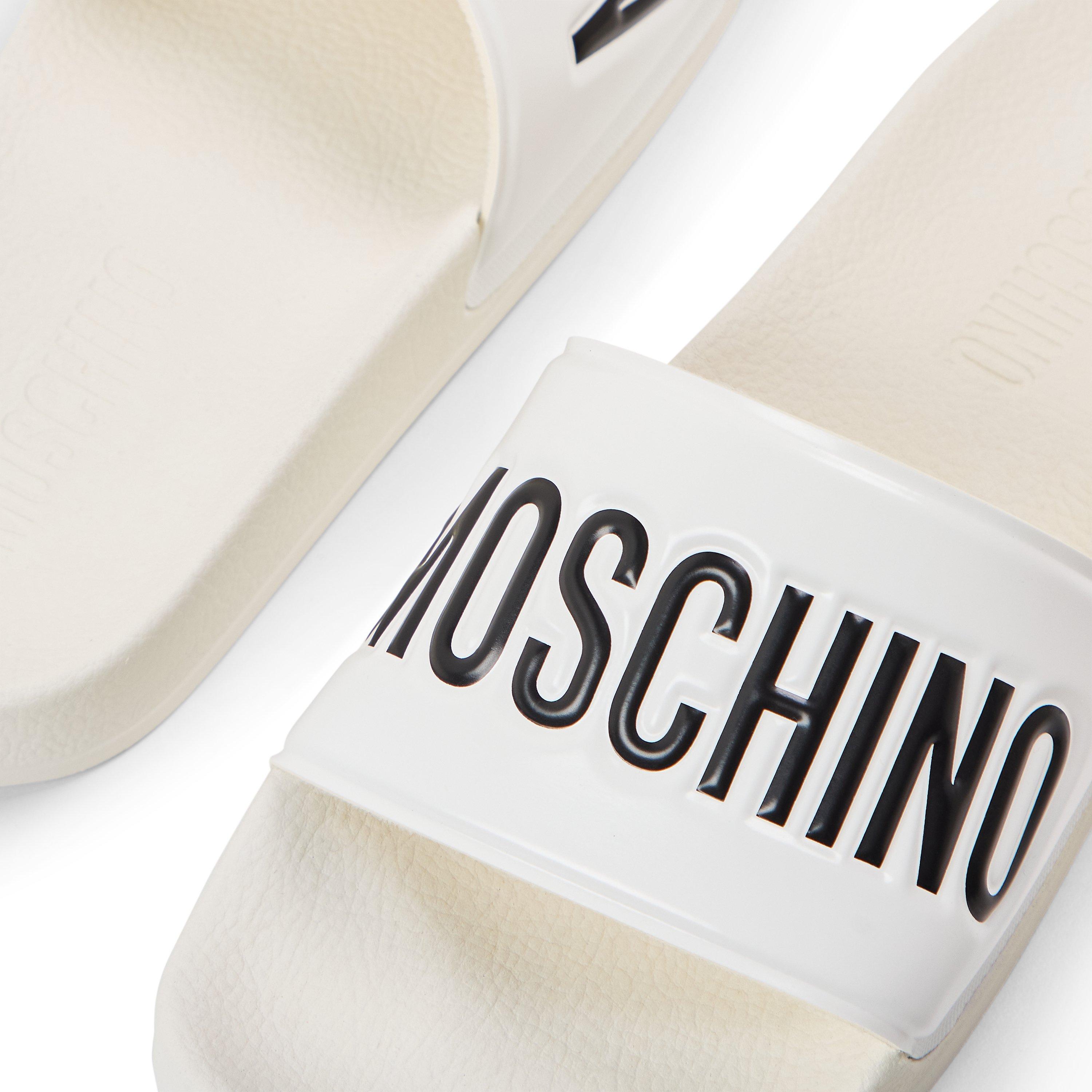 White - Moschino - Unisex Kids' Slider Slippers - 3