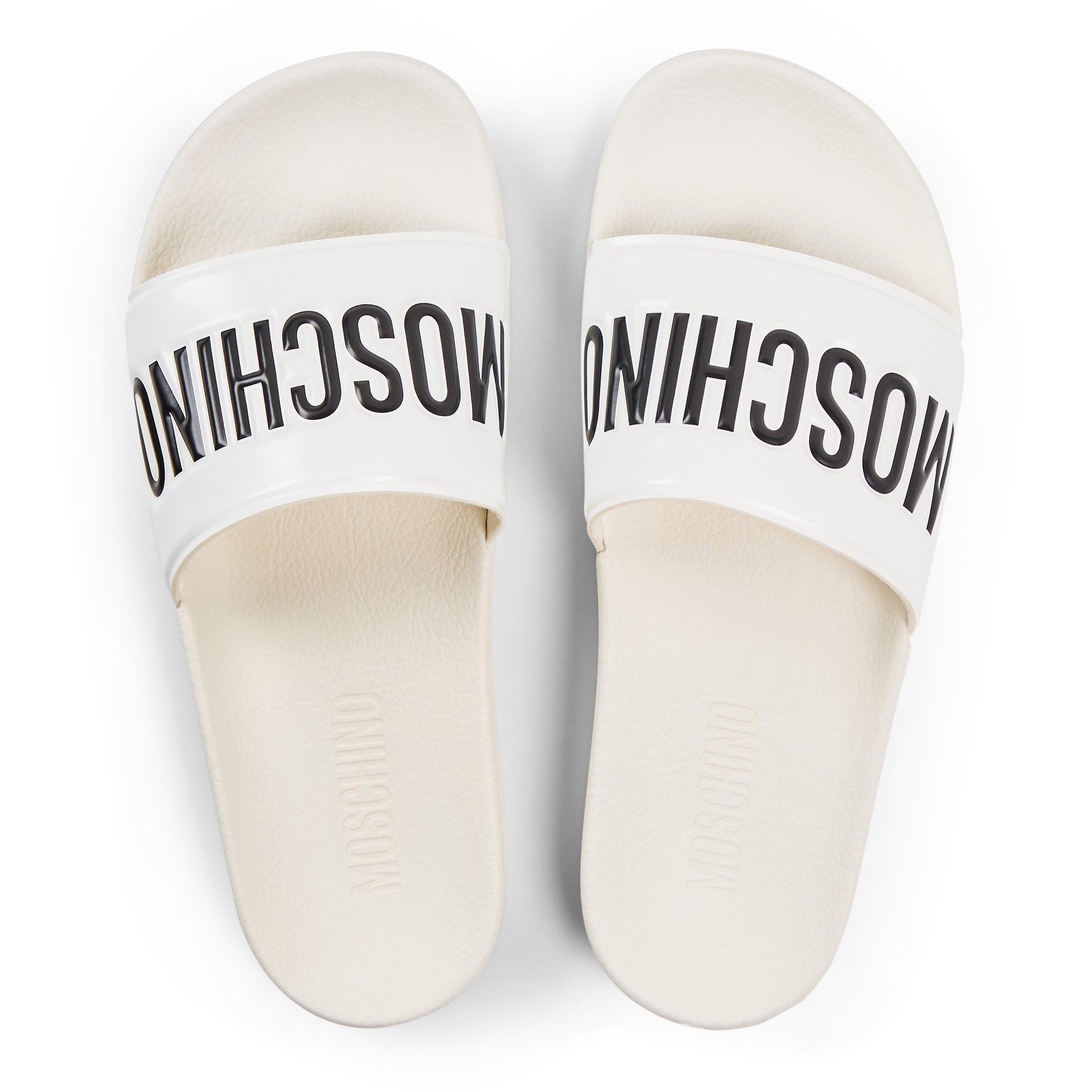 White - Moschino - Unisex Kids' Slider Slippers - 4
