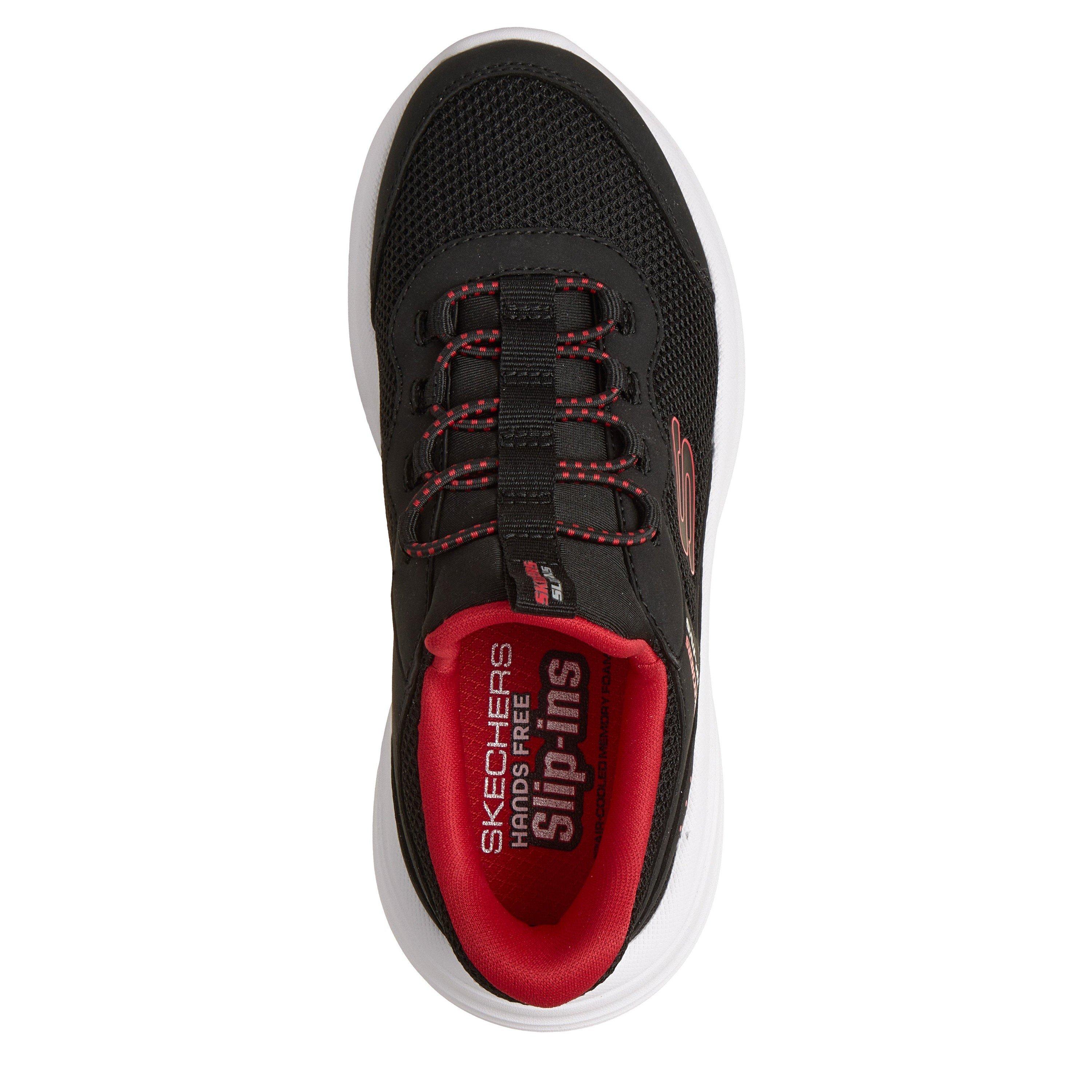 Black/Red - Skechers - Kids Slip On Trainers - 4
