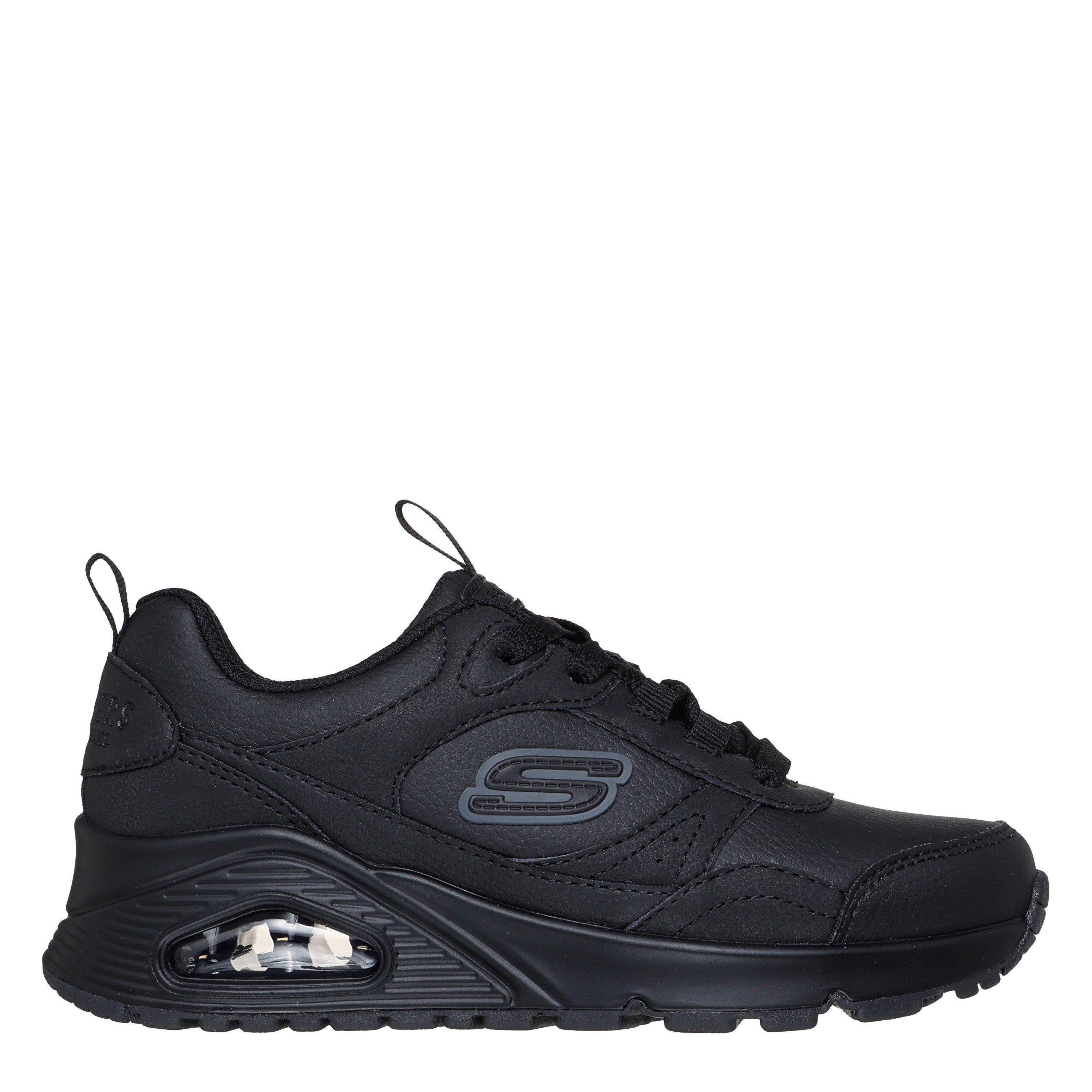 Skechers Boys Kids' Monochromatic Lace Up Court Trainers - Black - C13 (32)