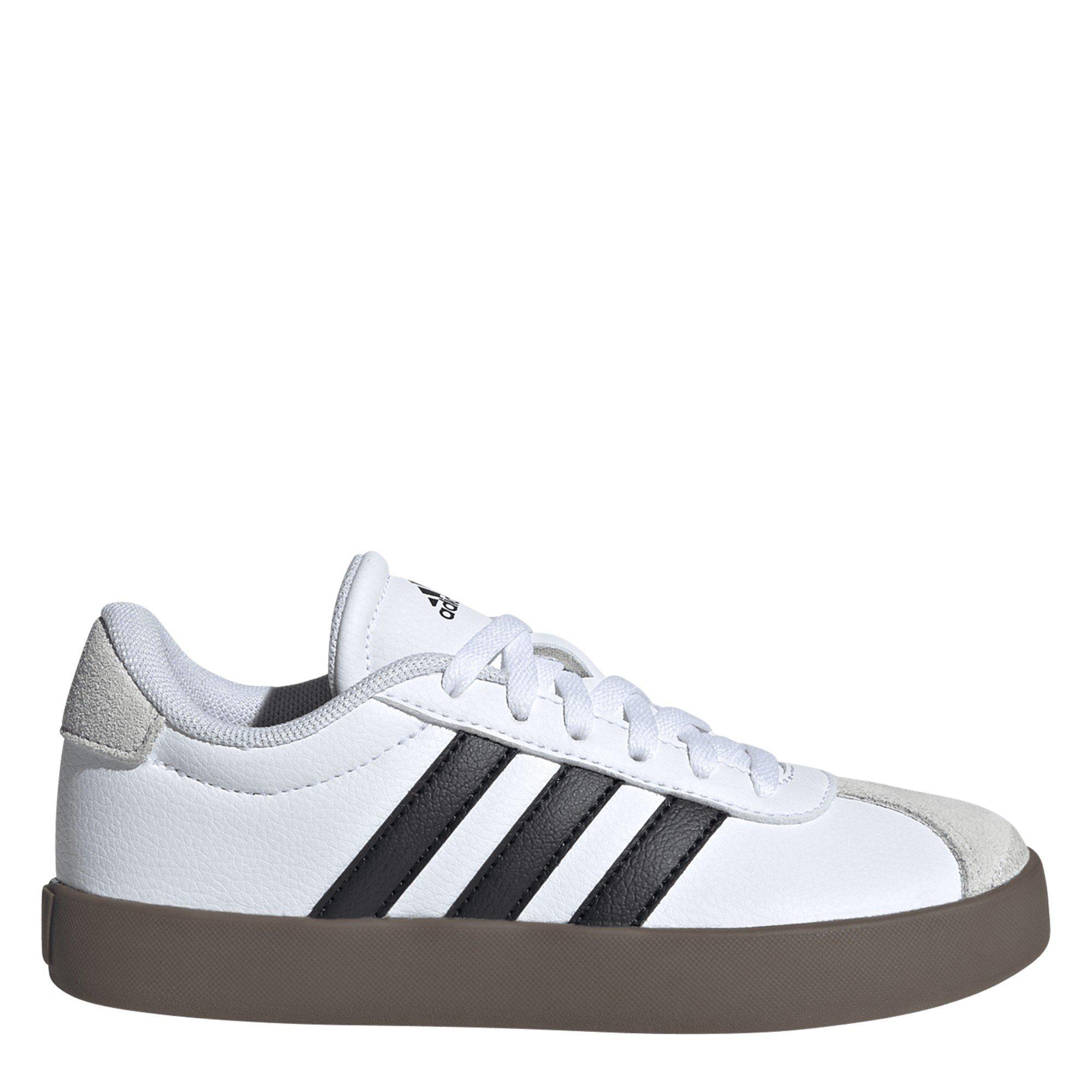 Adidas Boys Vl Court 3.0 Shoes Junior - White/Gum - 4 (36.7)