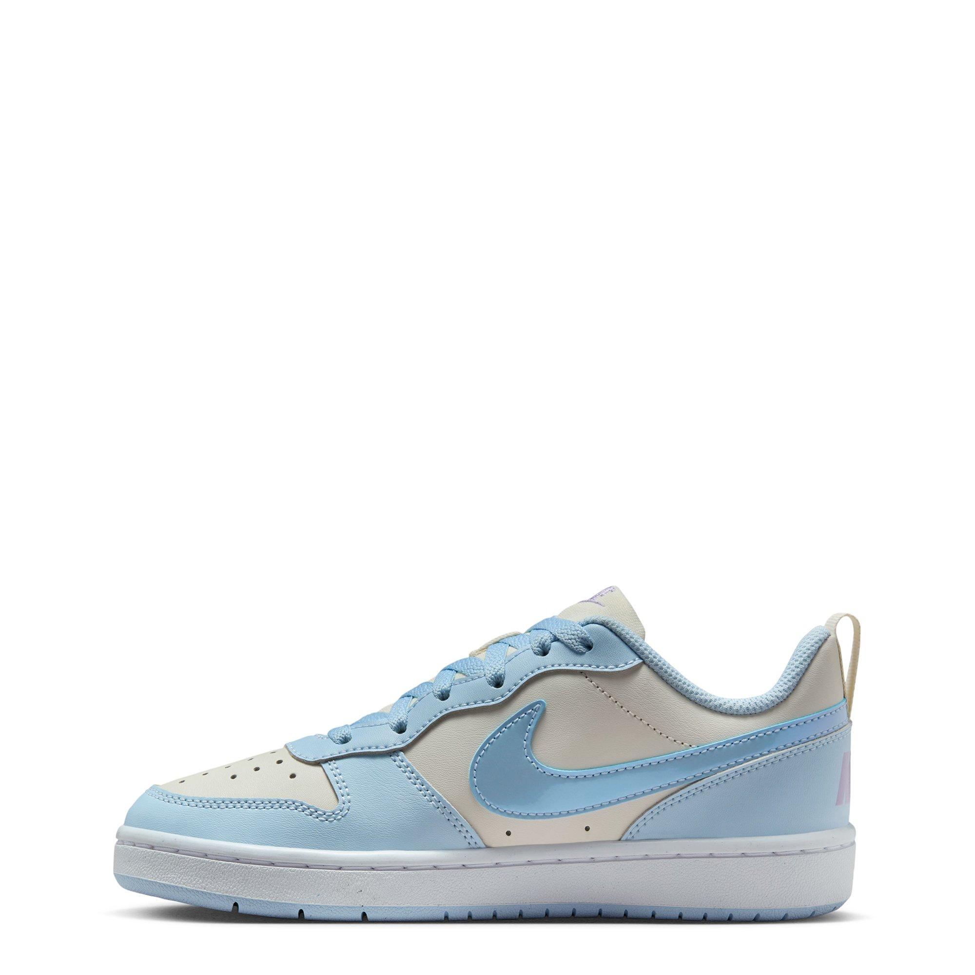 Pearl/Blue - Nike - Court Borough Recraft Juniors Shoes - 2