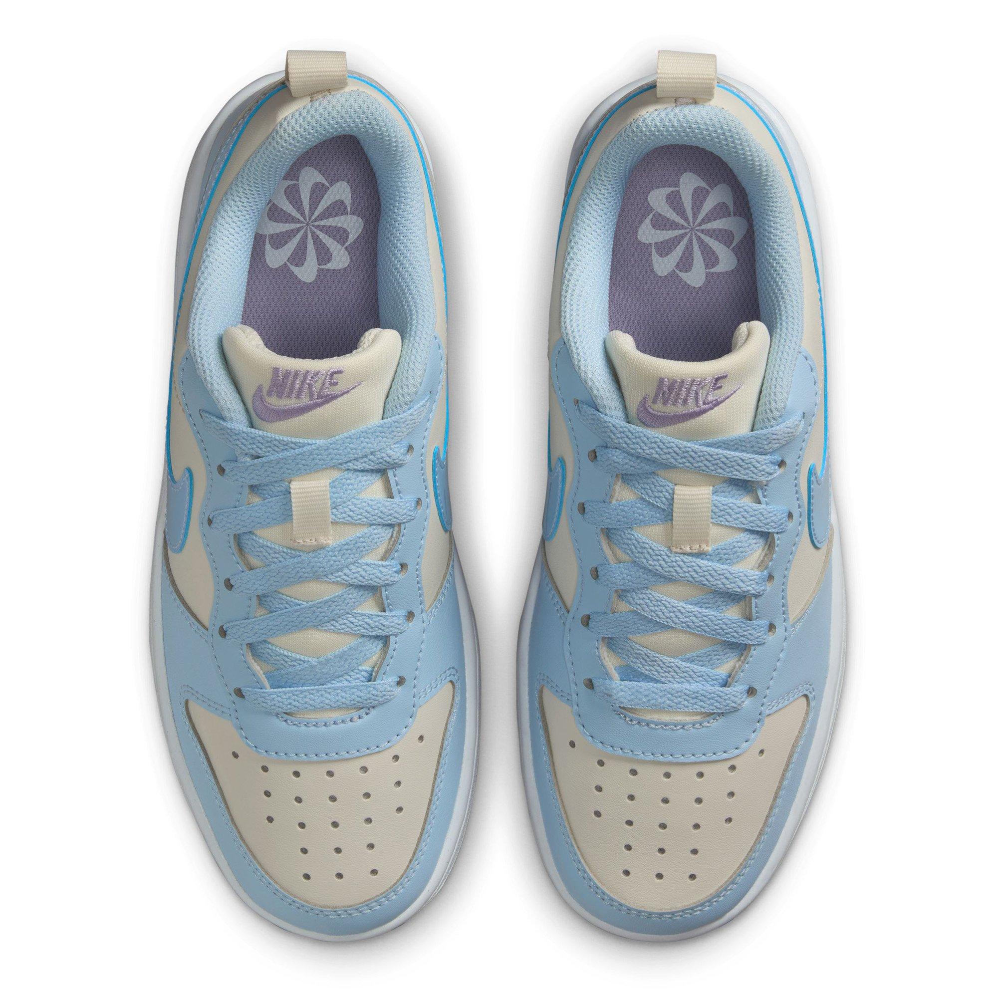 Pearl/Blue - Nike - Court Borough Recraft Juniors Shoes - 4