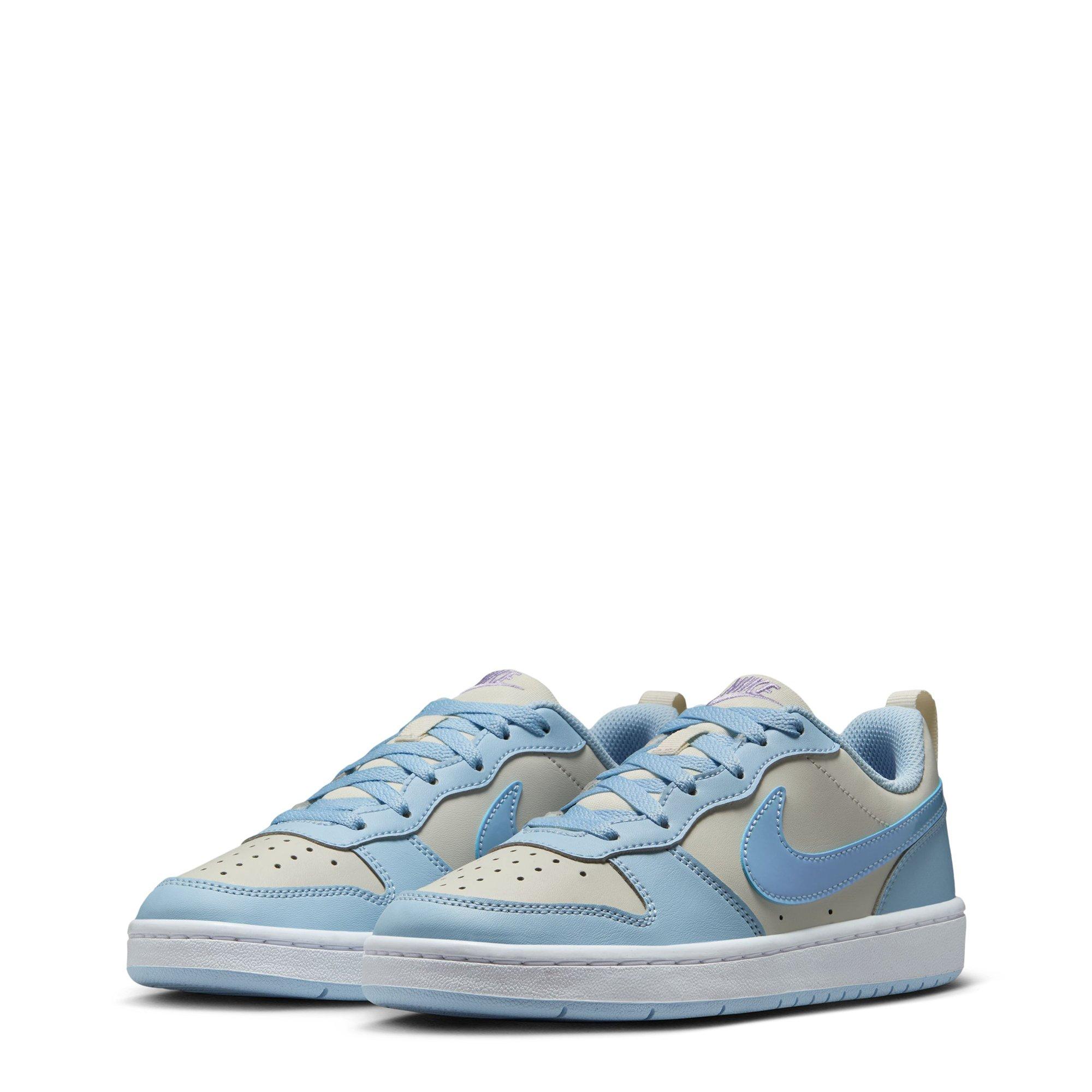 Pearl/Blue - Nike - Court Borough Recraft Juniors Shoes - 5