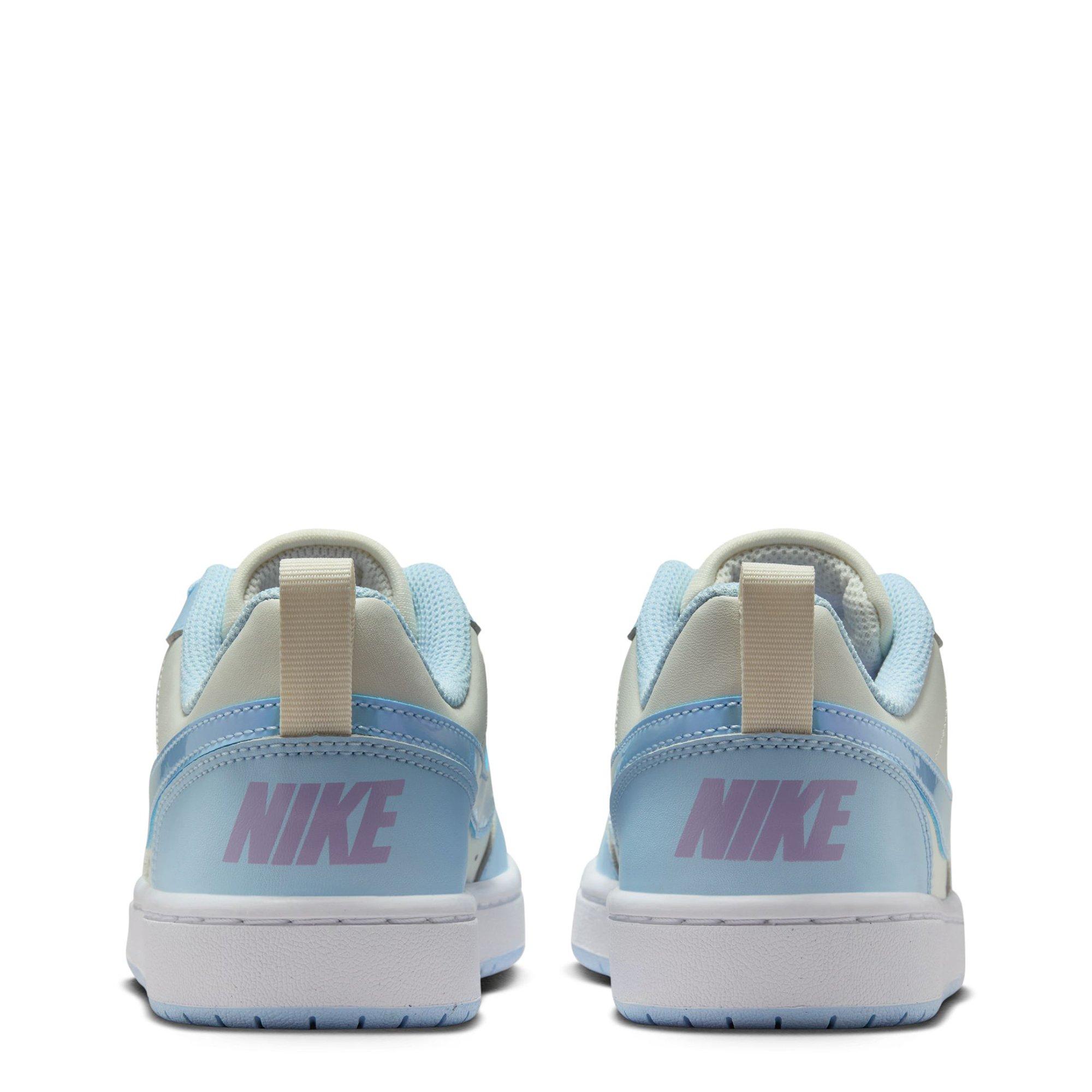 Pearl/Blue - Nike - Court Borough Recraft Juniors Shoes - 6
