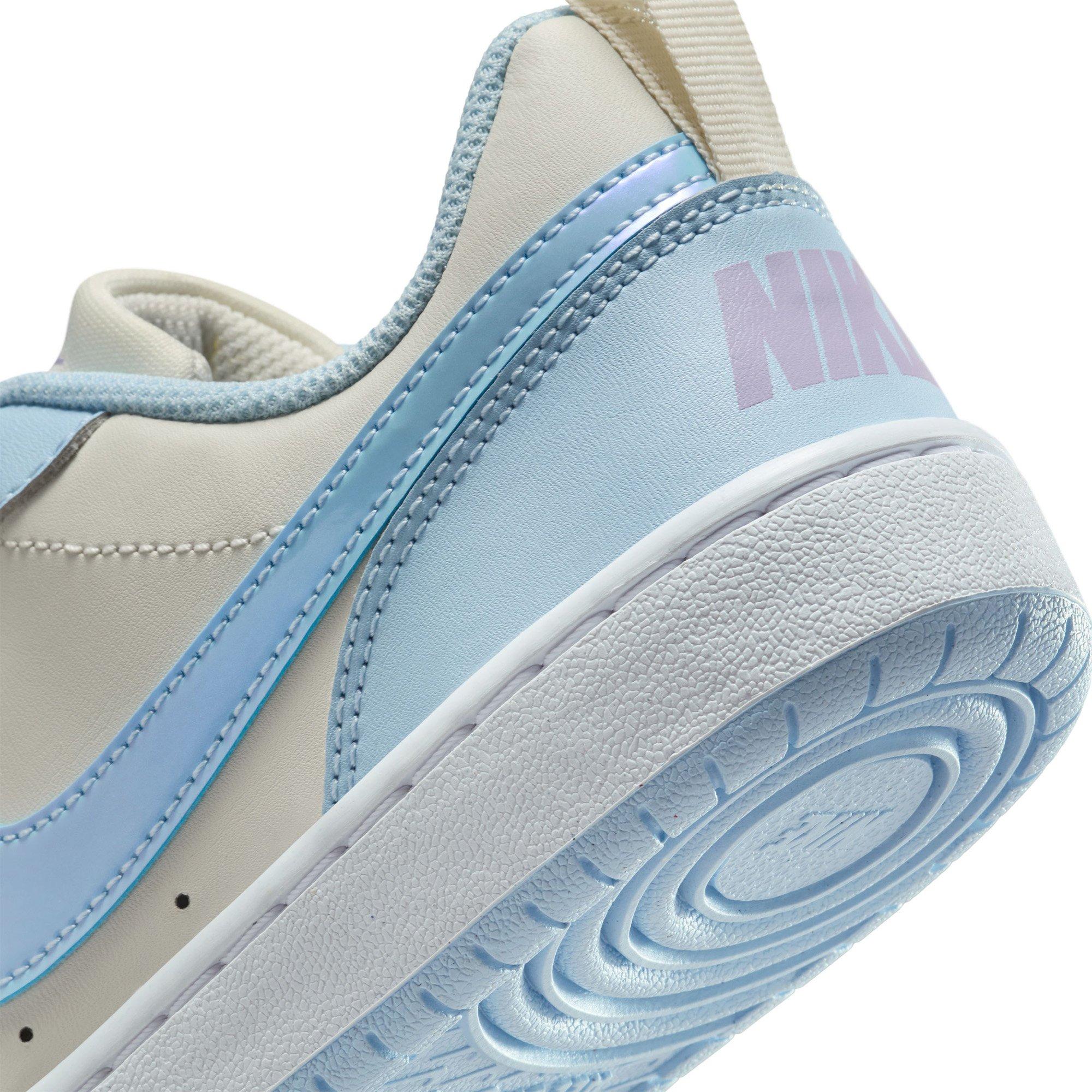 Pearl/Blue - Nike - Court Borough Recraft Juniors Shoes - 8