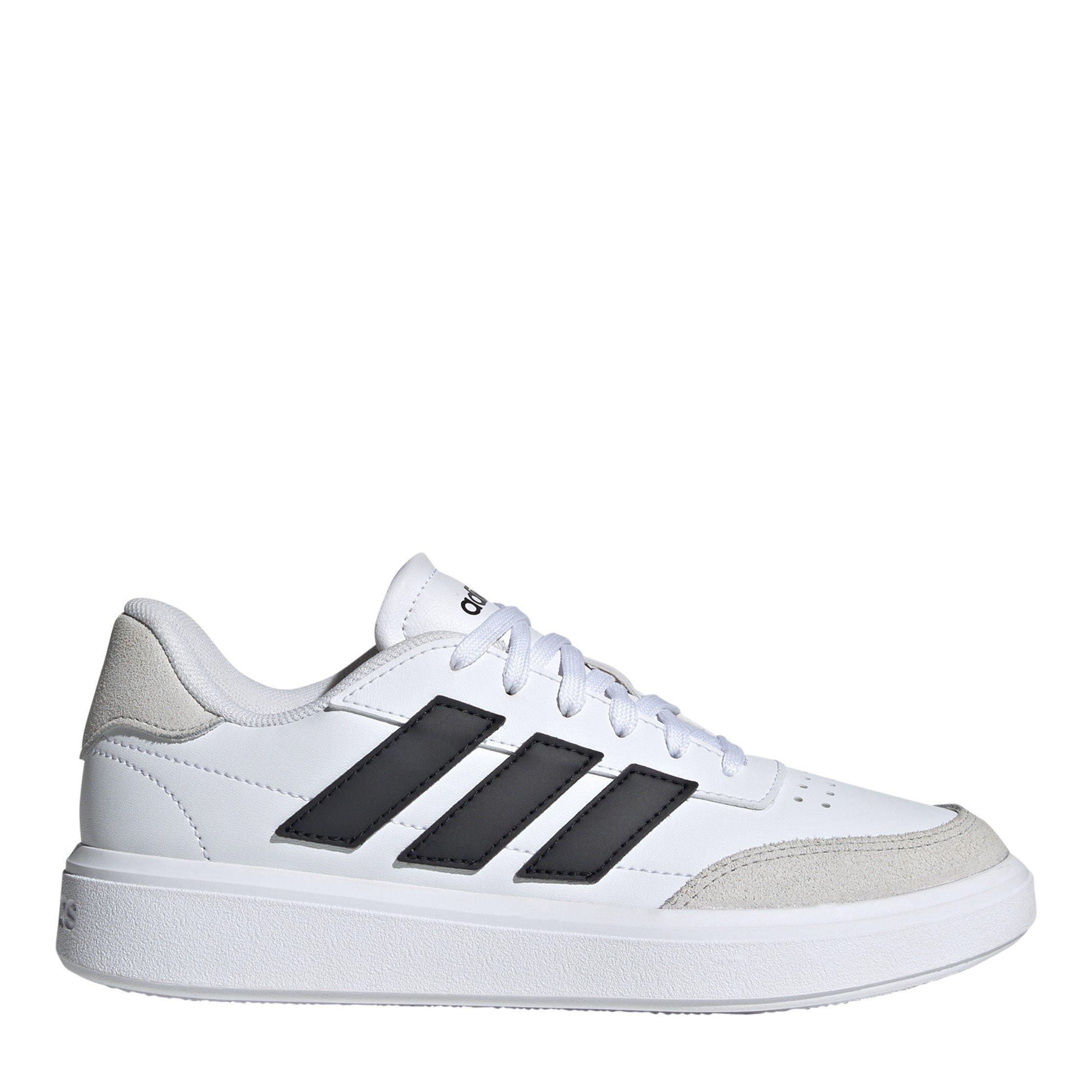 Adidas  Kids Courtblock Court Trainers - White/Blk/Grey - 3.5 (36)
