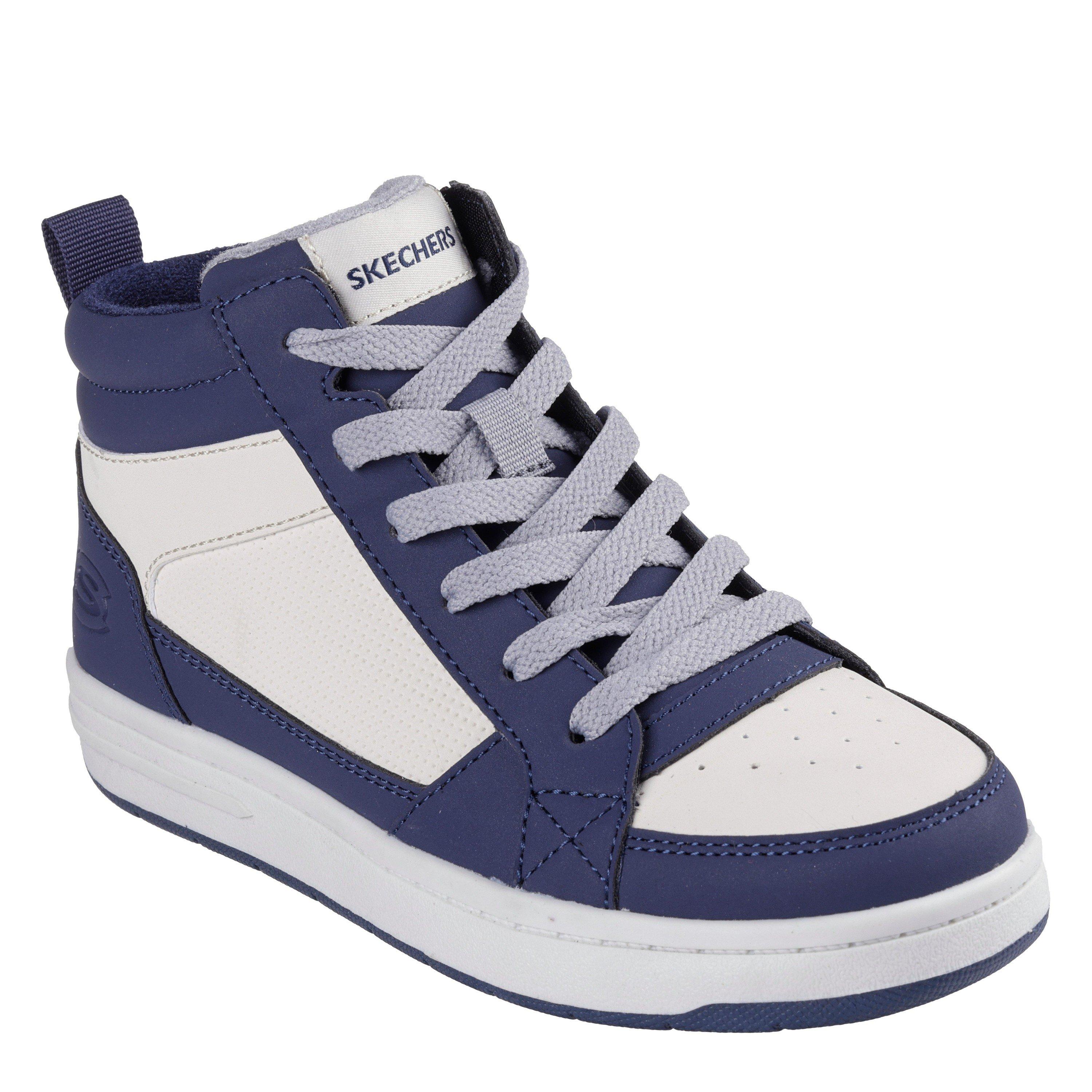 Navy/Tan - Skechers - Lace Up Fleece Lined High Top W Zip High-Top Trainers Unisex Kids - 1