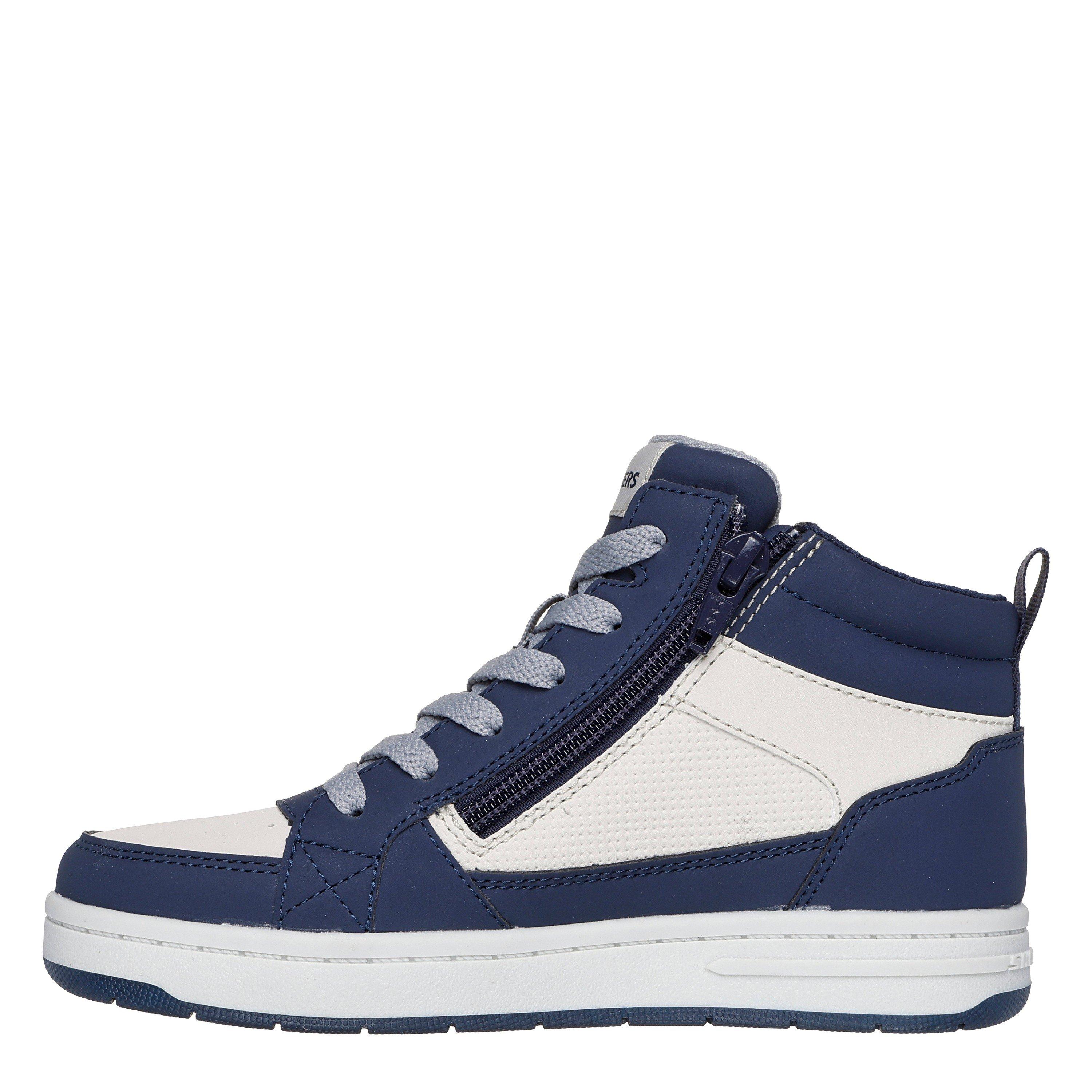 Navy/Tan - Skechers - Lace Up Fleece Lined High Top W Zip High-Top Trainers Unisex Kids - 2