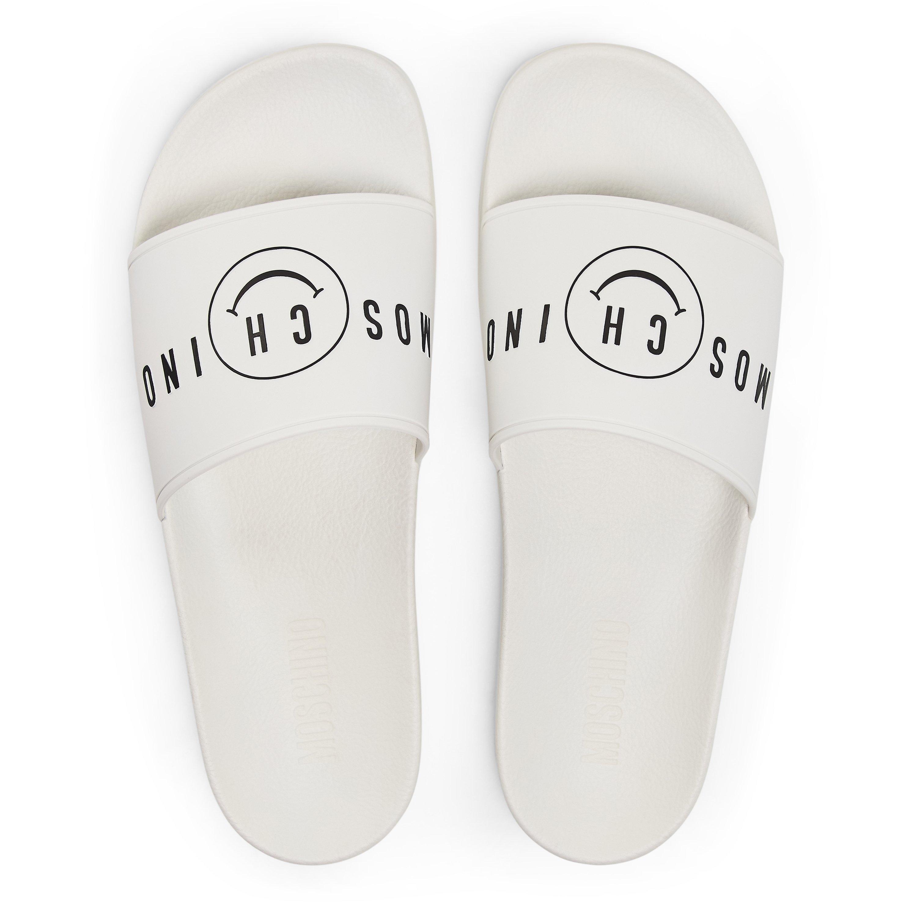 White - Moschino - Unisex Kids' Slider Slippers - 4