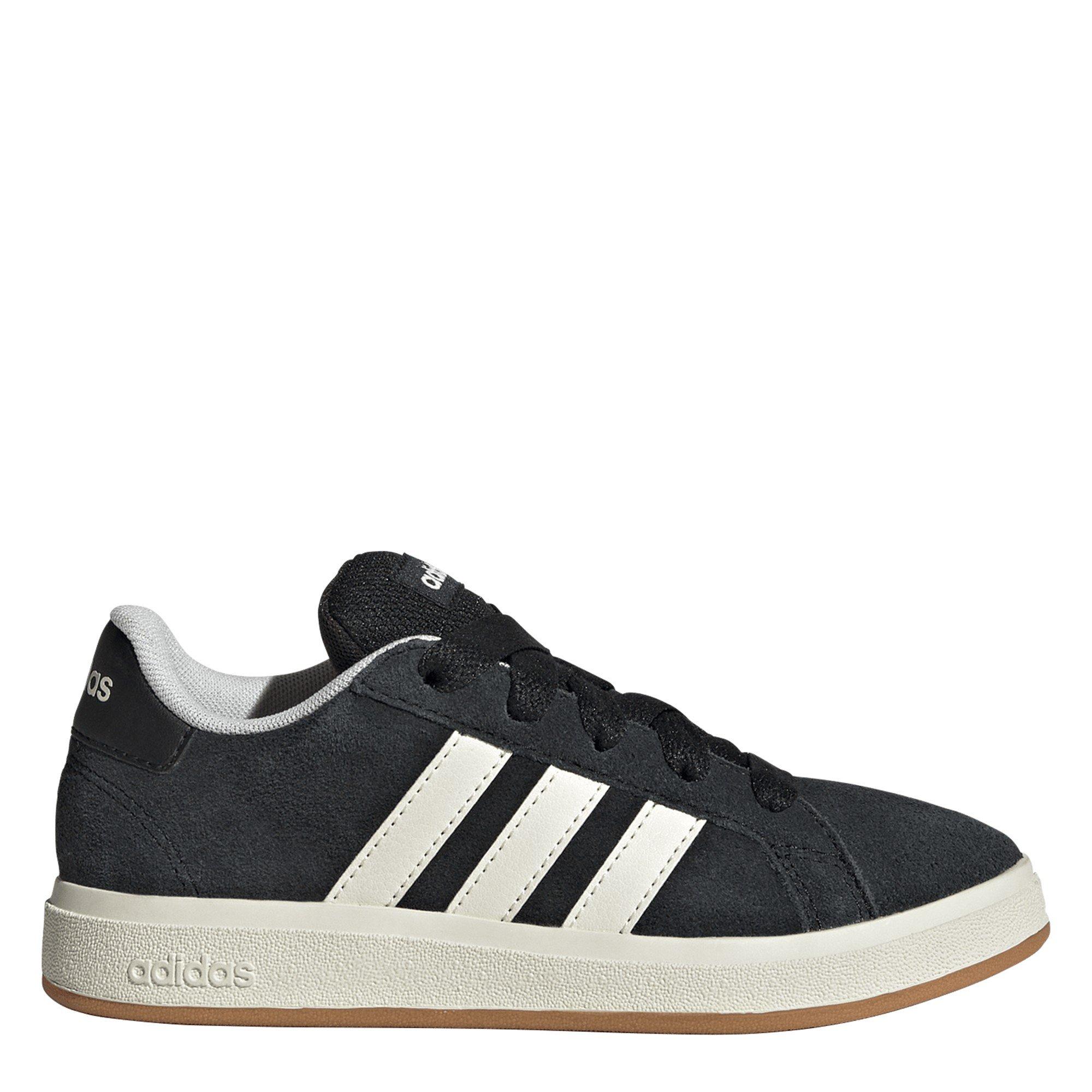 Adidas Boys Grand Court 00S Trainers Juniors - Black/Gum - 3 (35.5)