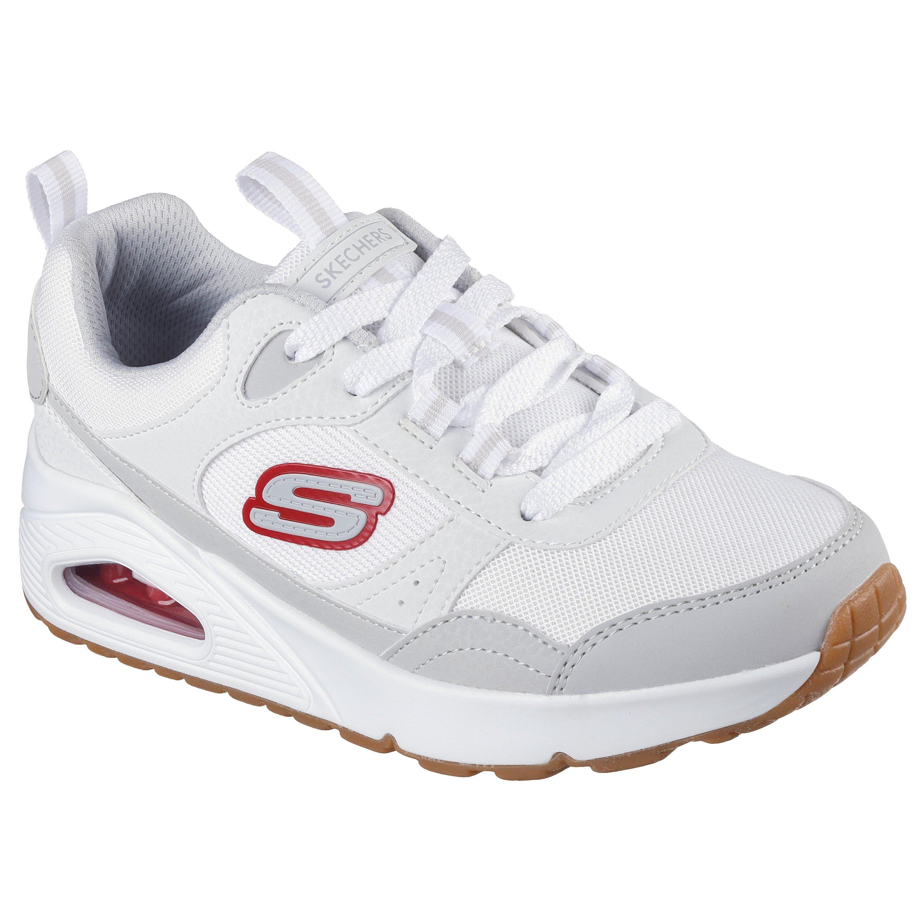 Blanc/Rouge - Skechers - Lace Up Sneaker W Overlay Details & Low-Top Trainers Boys - 3