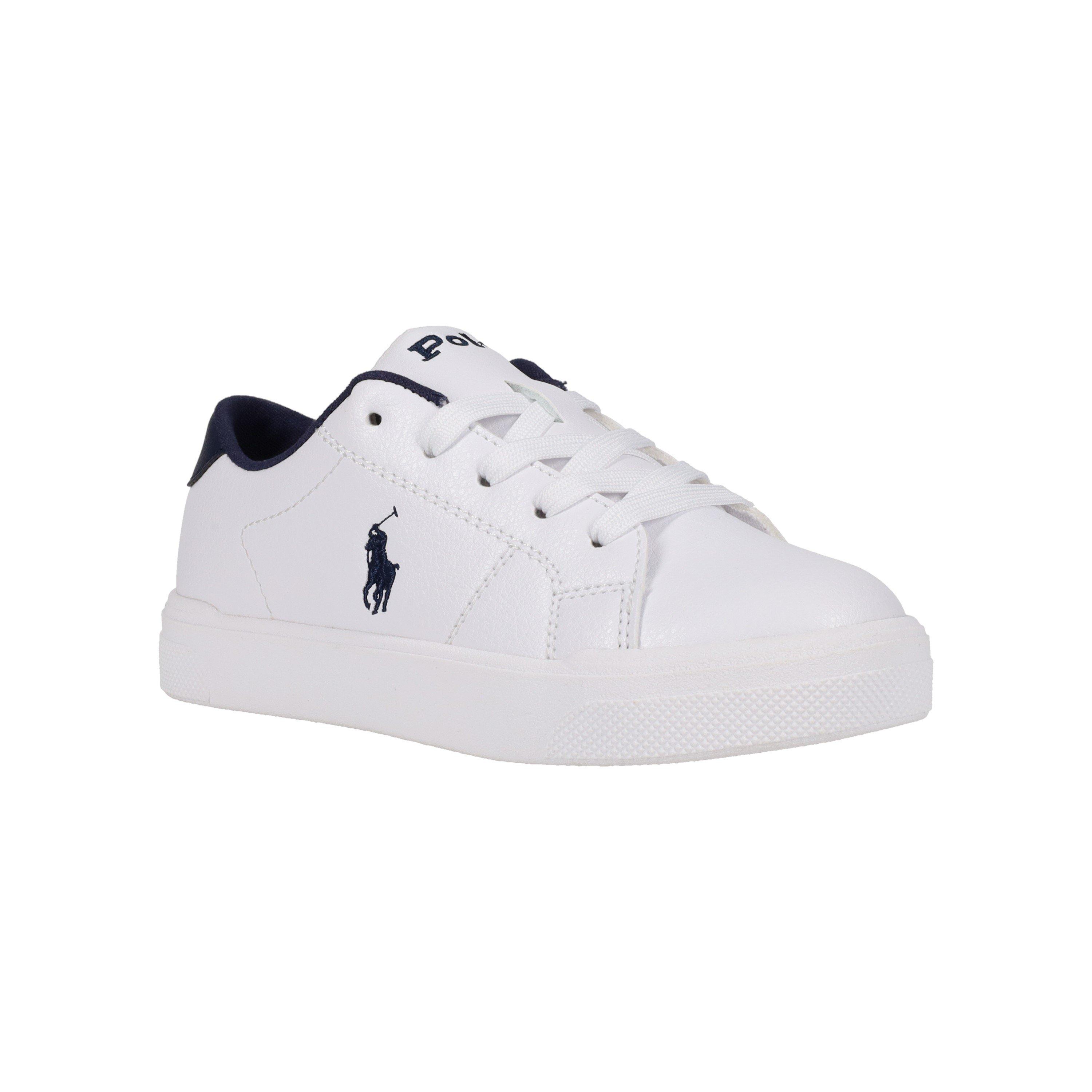 Polo Ralph Lauren  White/Navy Juniors Sutton Low-Top Trainers - 6 (39)