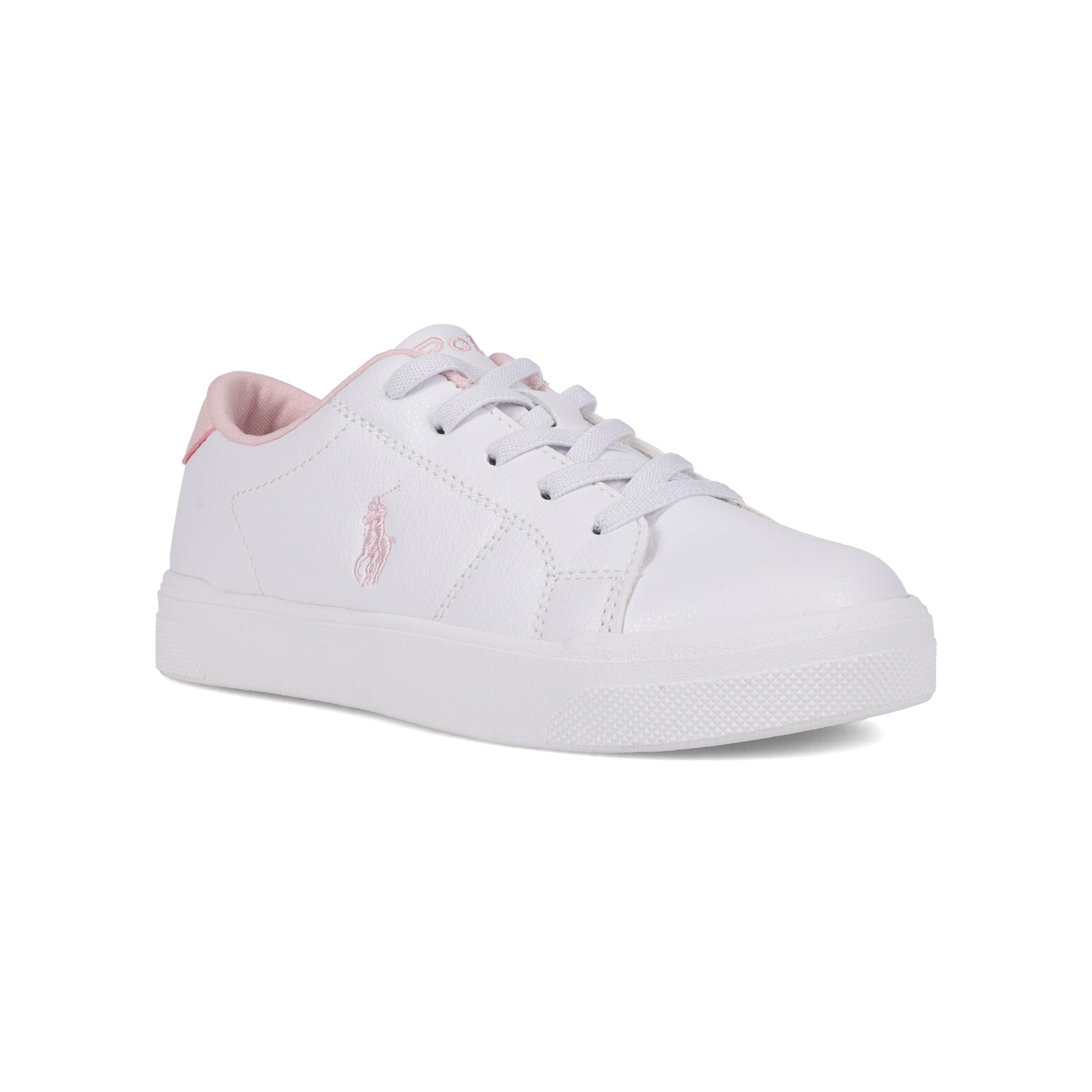 Polo Ralph Lauren Juniors Sutton Low-Top Trainers - White/Pink - Size 5 (38)