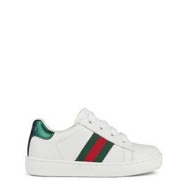 Gucci Ace Leather Lace Up Trainers Juniors