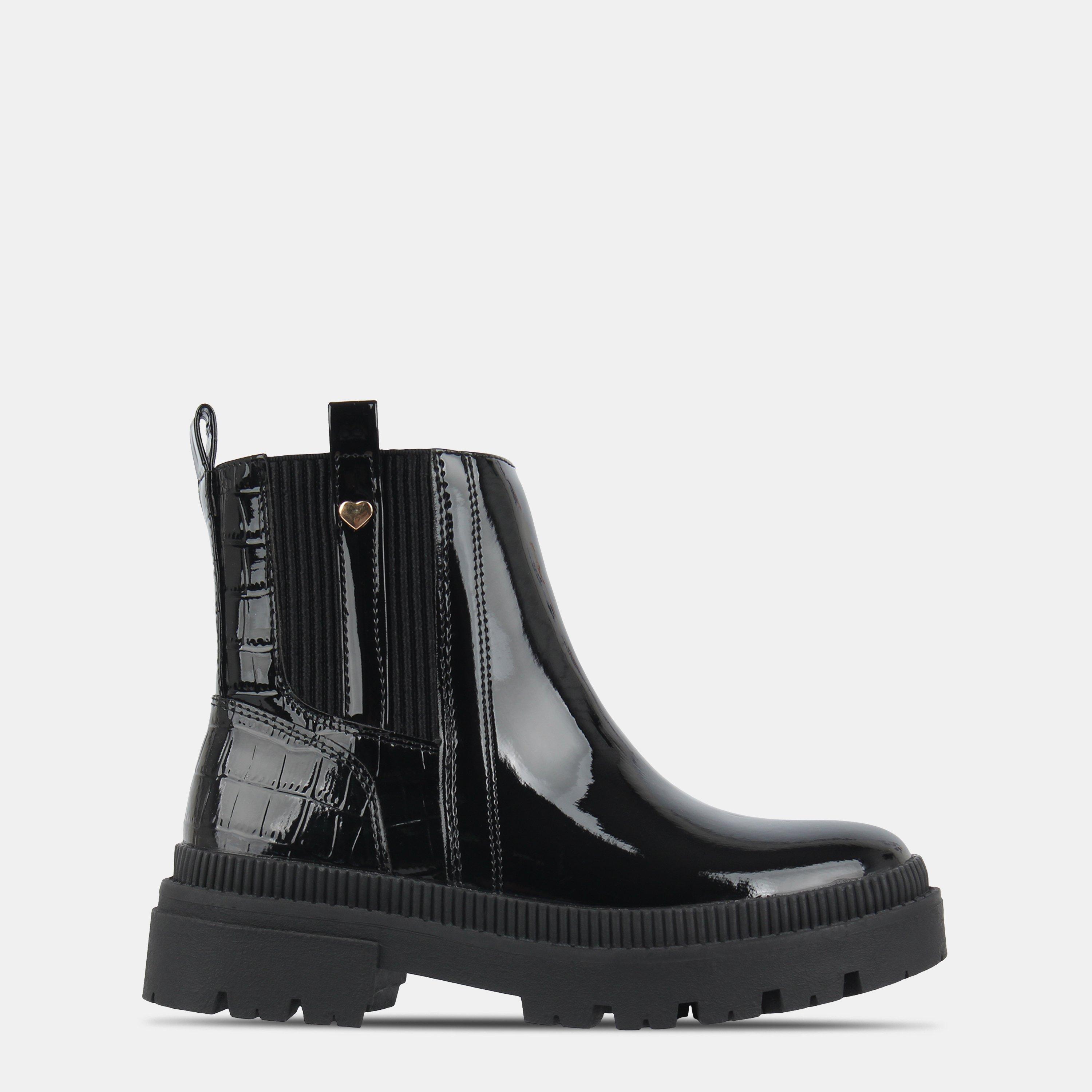 Miso Girls Kids' Stud Chelsea Boots - Black Patent - C10 (28)