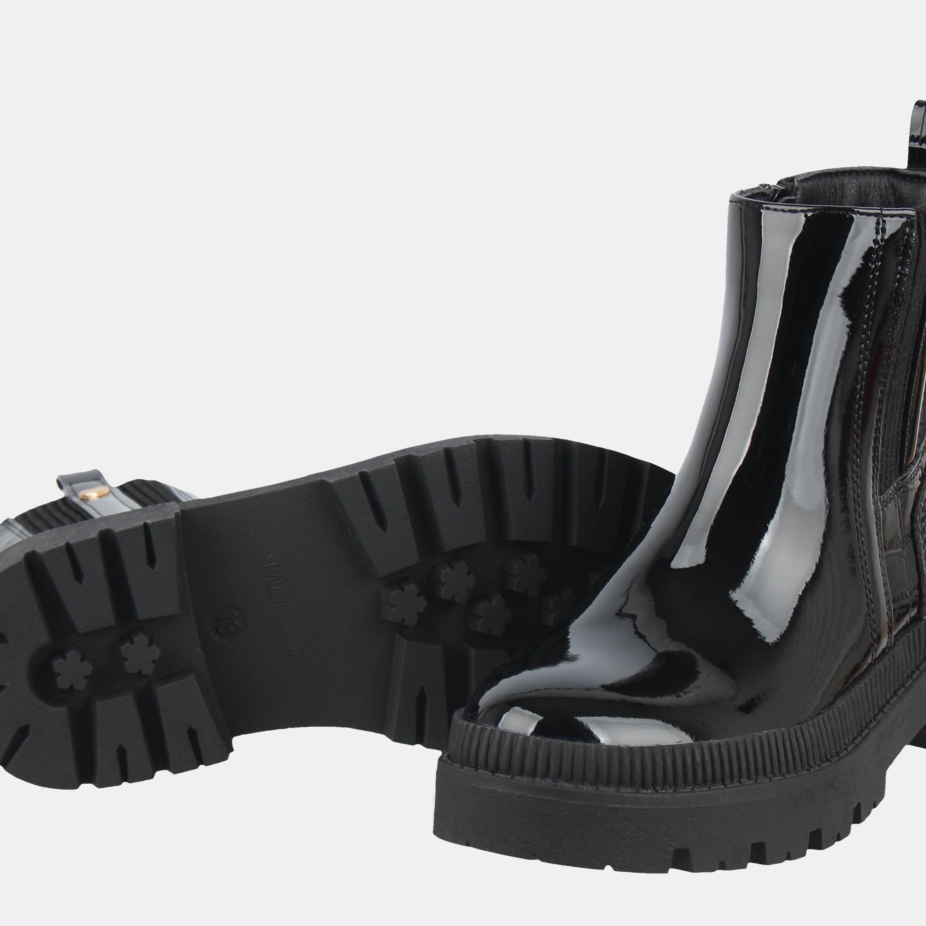 Black Patent - Miso - Stud Chelsea Boots - 3