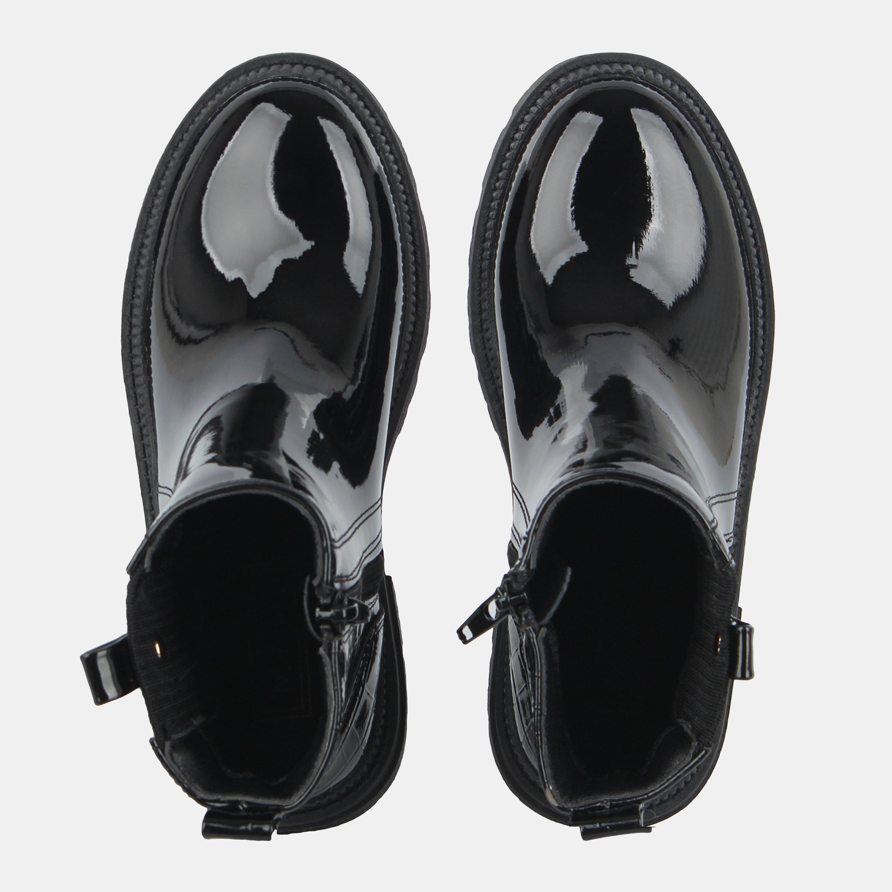 Black Patent - Miso - Stud Chelsea Boots - 4