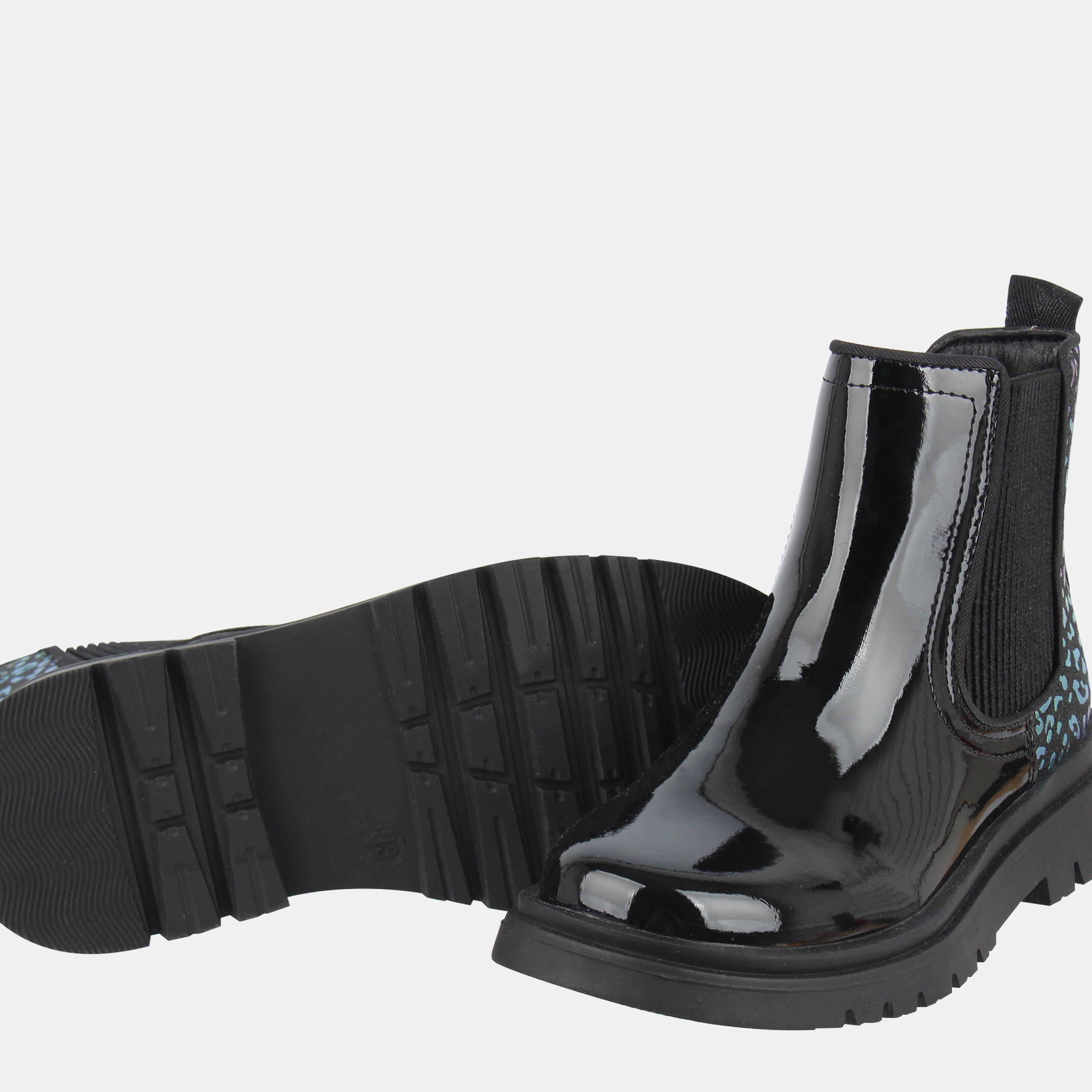 Black - Miso - Leopard Chelsea Boots Childrens - 3