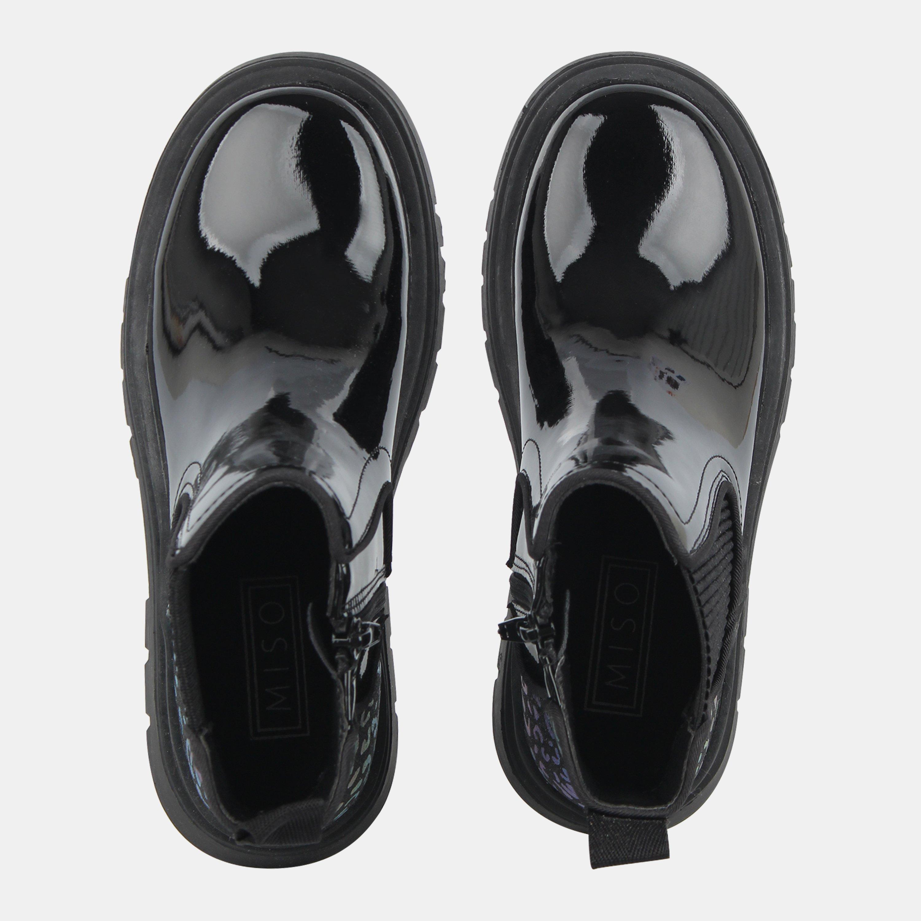 Black - Miso - Leopard Chelsea Boots Childrens - 4