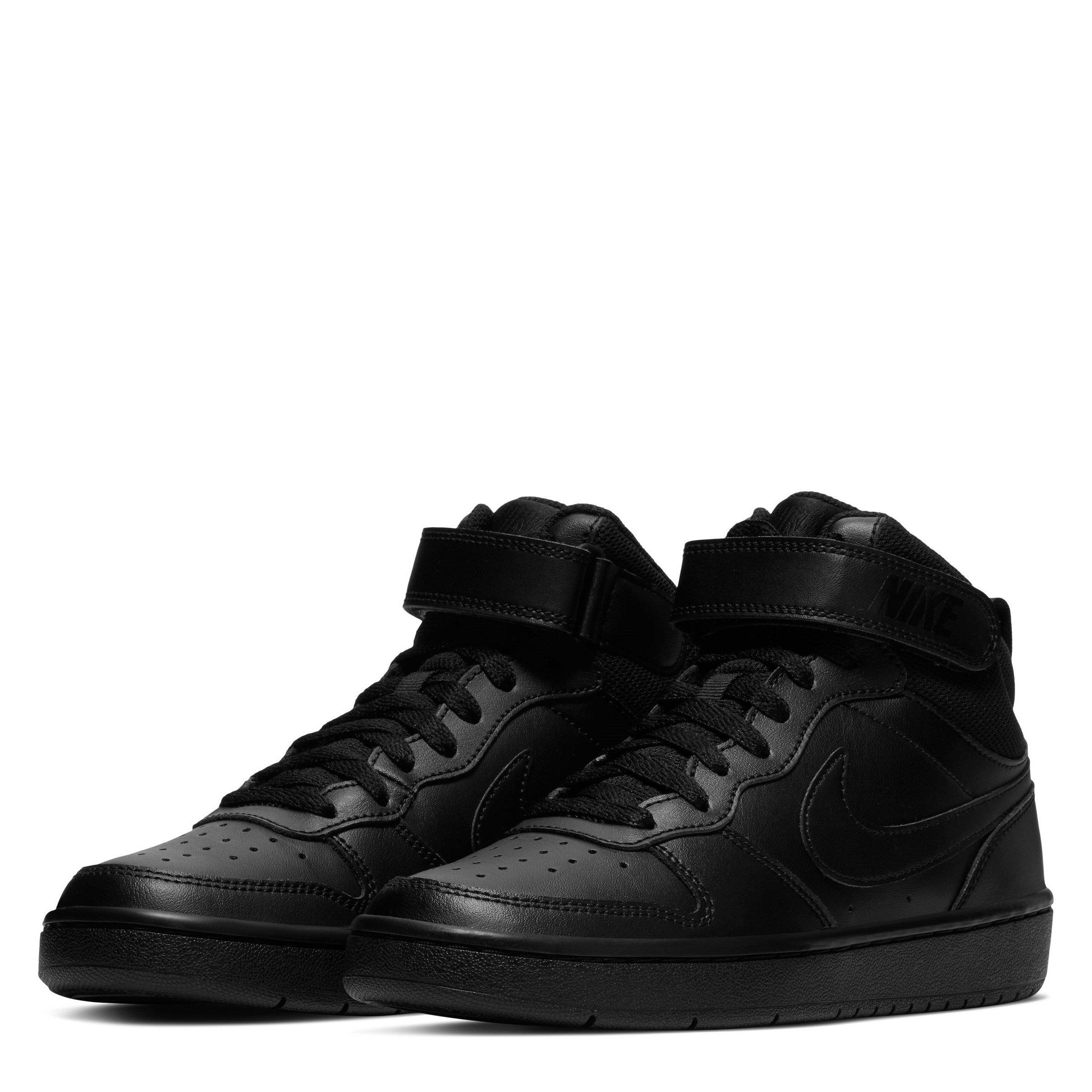 Triple Black - Nike - Court Borough Mid 2 Big Kids' Shoe - 3